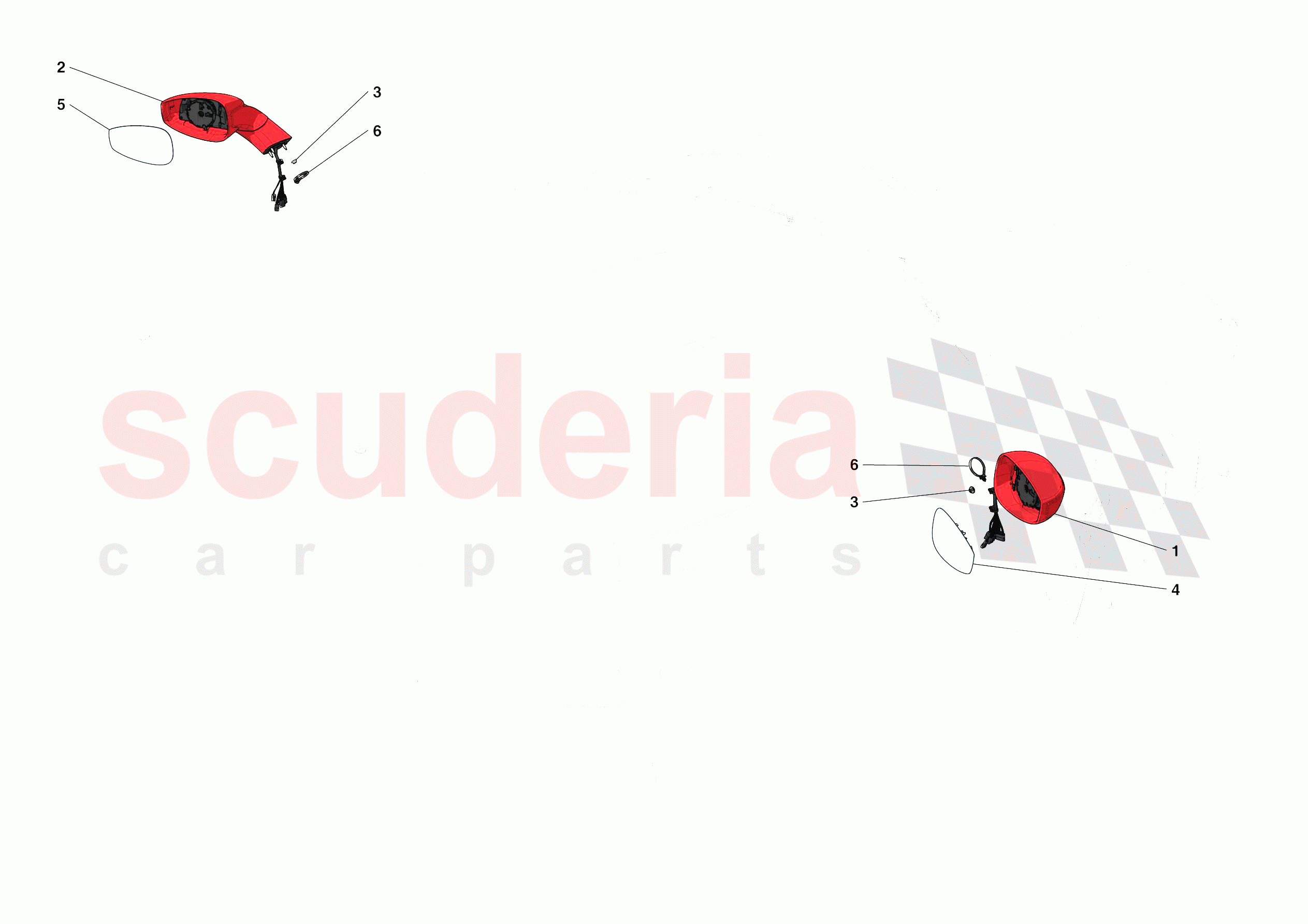 EXTERNAL REAR VIEW MIRRORS of Ferrari Ferrari 488 Pista Europe RH