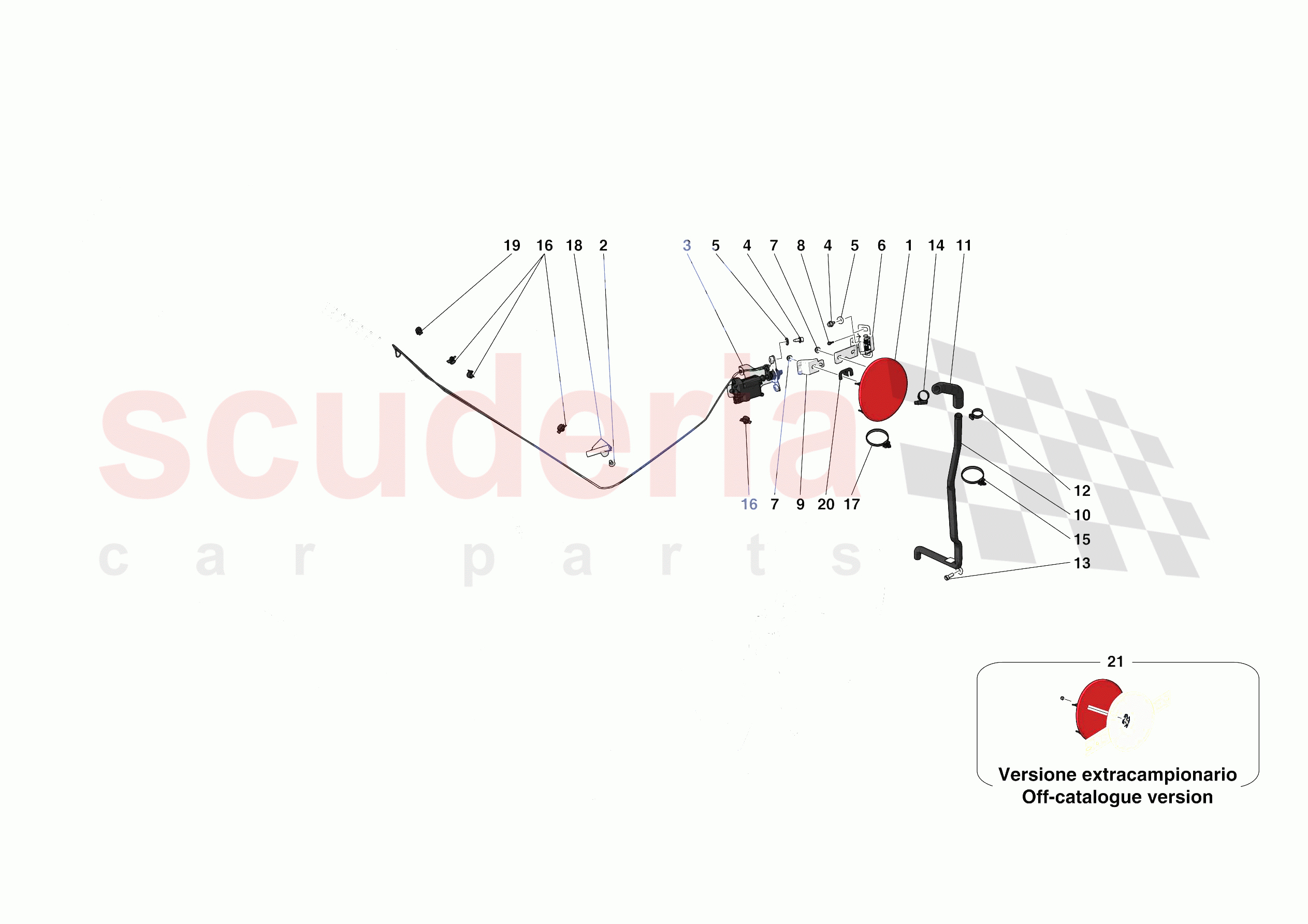 FUEL FILLER SEAT of Ferrari Ferrari 488 Pista Europe RH