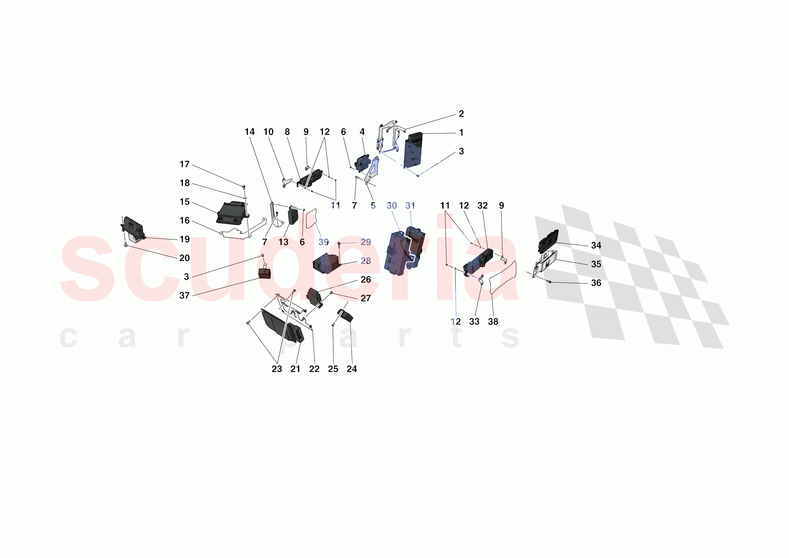 ELECTRICAL SYSTEM CONTROL UNITS of Ferrari Ferrari 488 Pista Europe RH