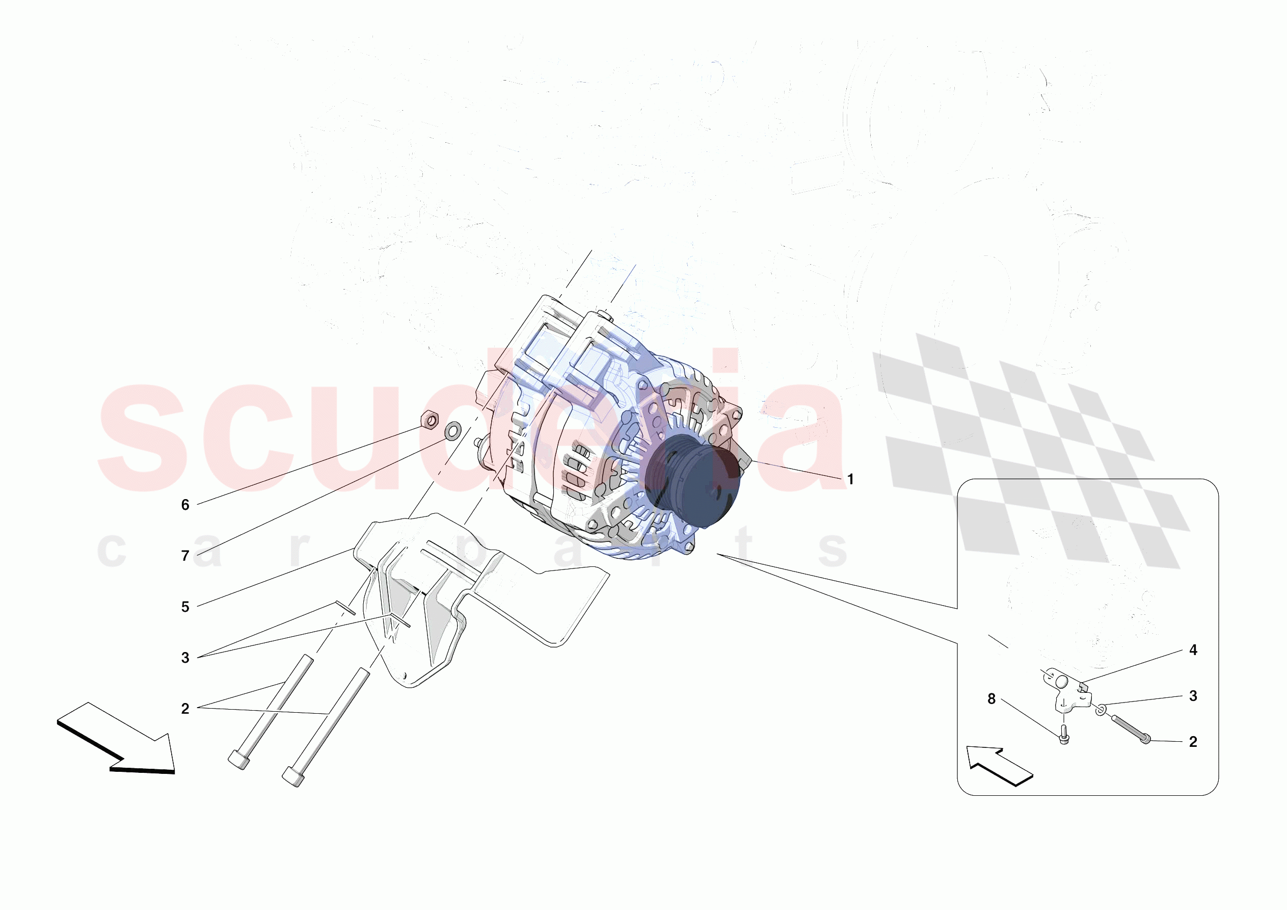 ALTERNATOR of Ferrari Ferrari 488 Pista Spider Europe