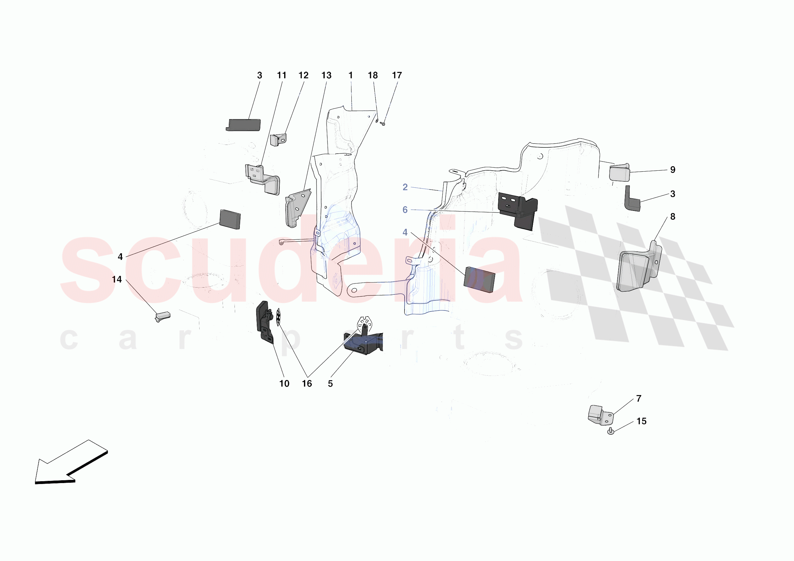 TANK MOUNTS of Ferrari Ferrari 488 Pista Spider Europe
