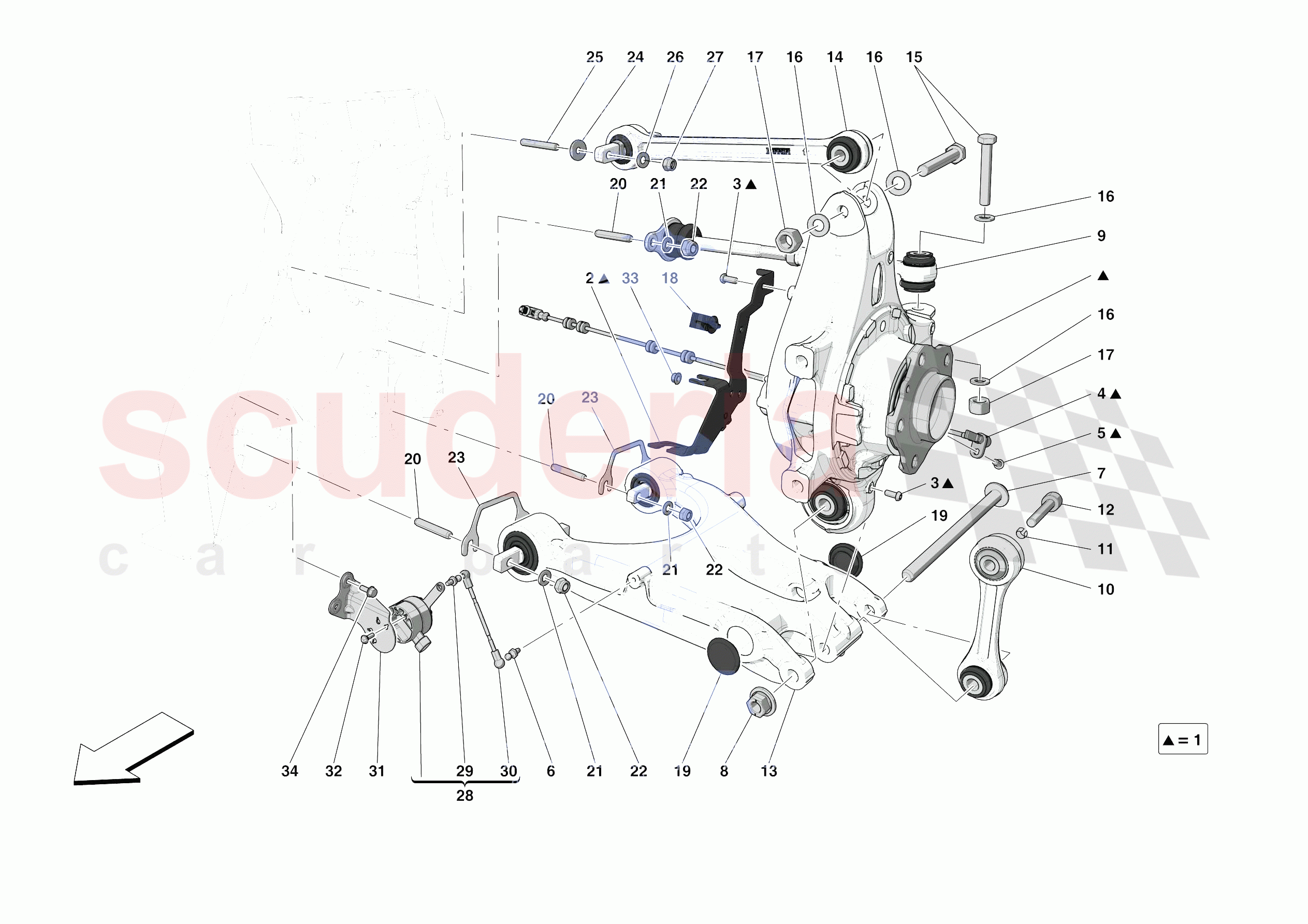 REAR SUSPENSION - ARMS of Ferrari Ferrari 488 Pista Spider Europe