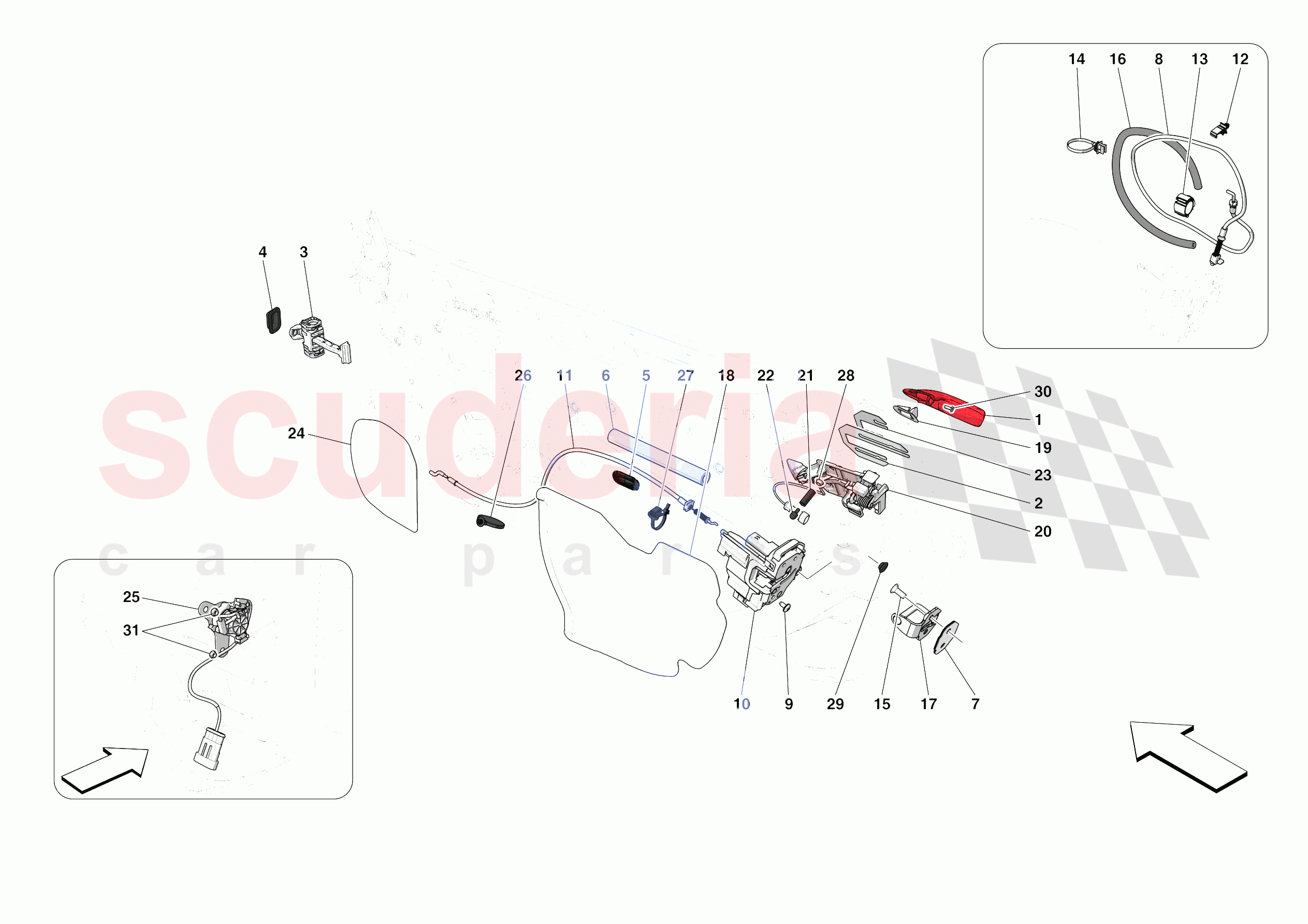 DOORS - OPENING MECHANISMS AND HINGES of Ferrari Ferrari 488 Pista Spider Europe