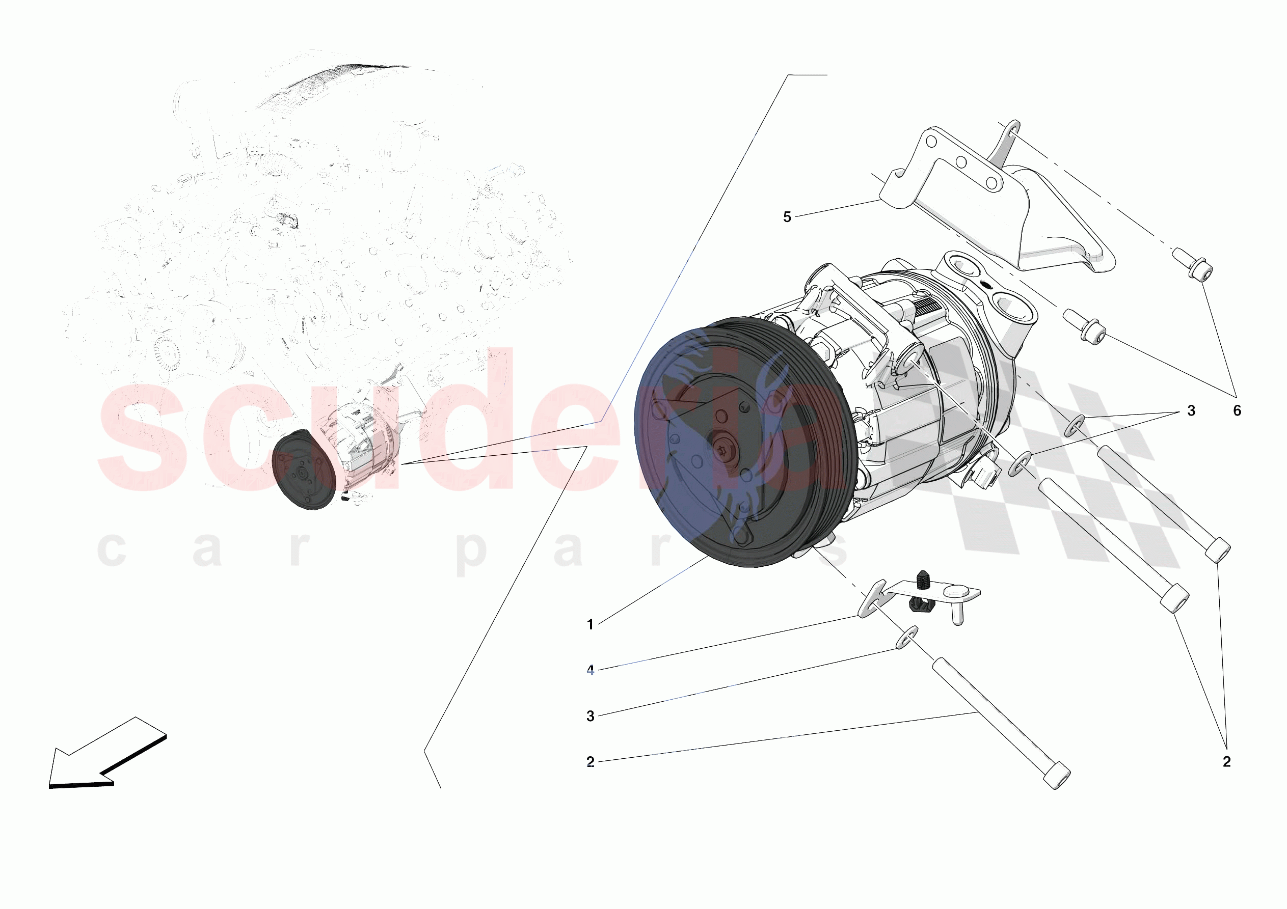 A/C COMPRESSOR of Ferrari Ferrari 488 Pista Spider Europe RH