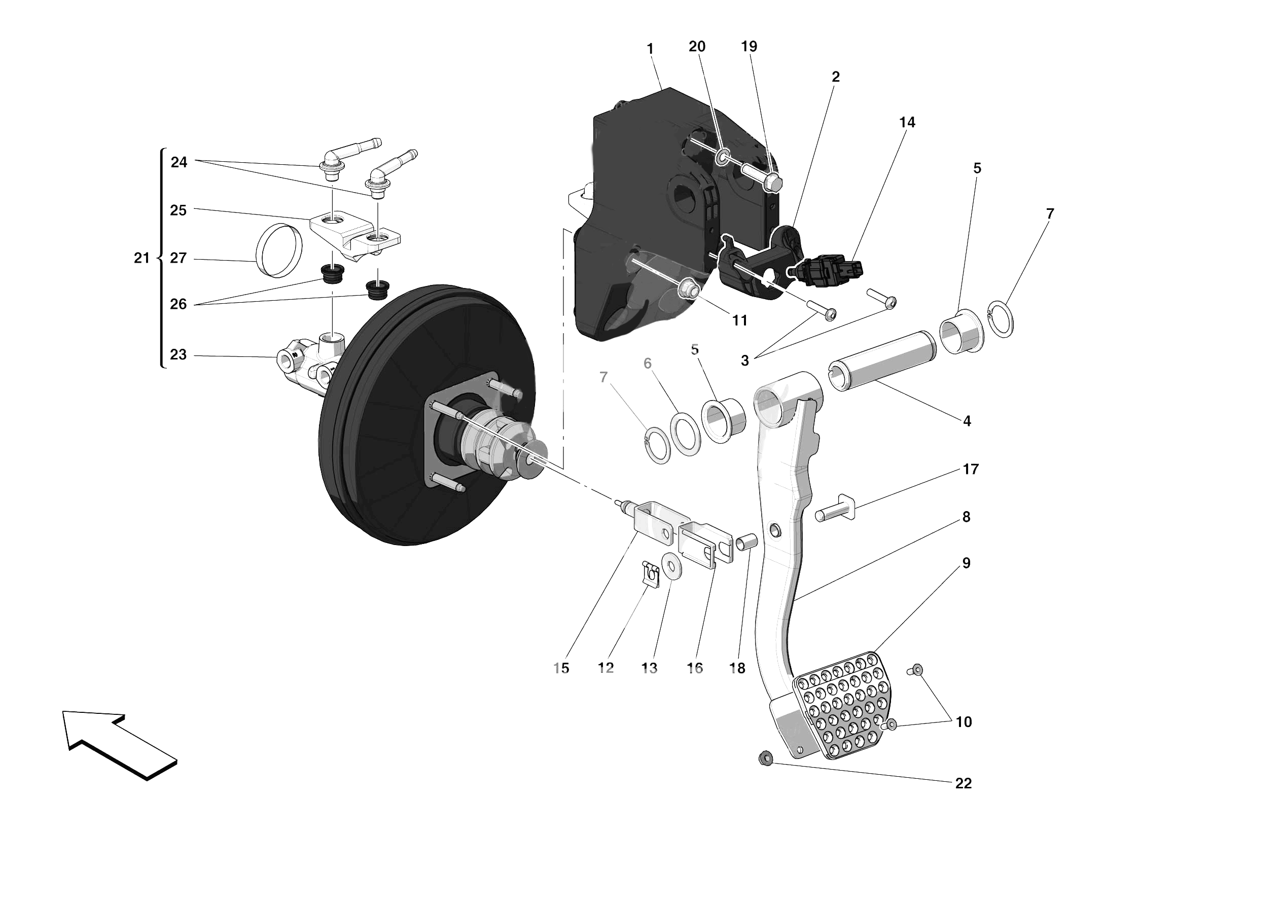 PEDAL BOARD of Ferrari Ferrari 488 Pista Spider Europe RH