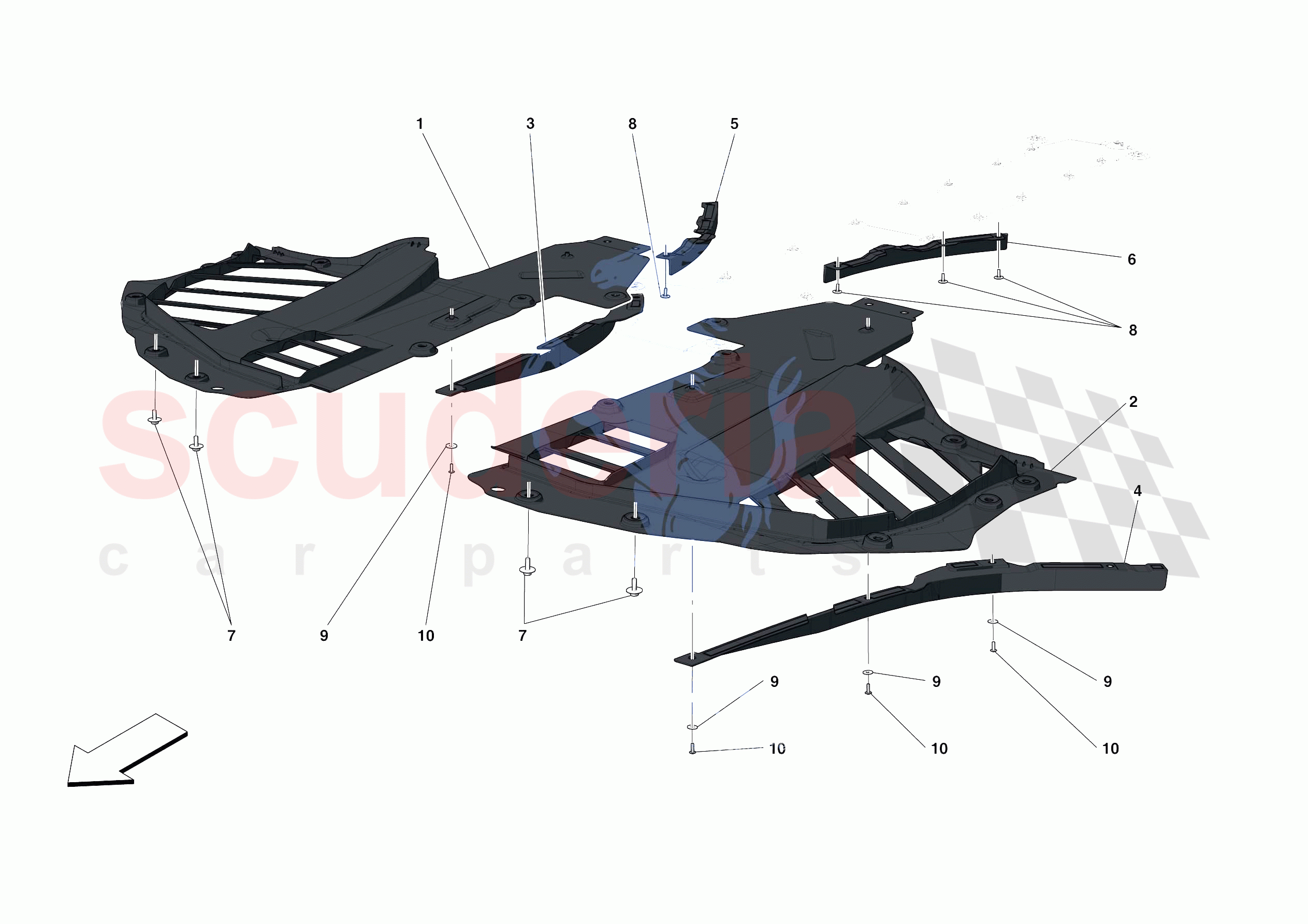 FRONT SHIELDS of Ferrari Ferrari 488 Pista Spider Europe RH