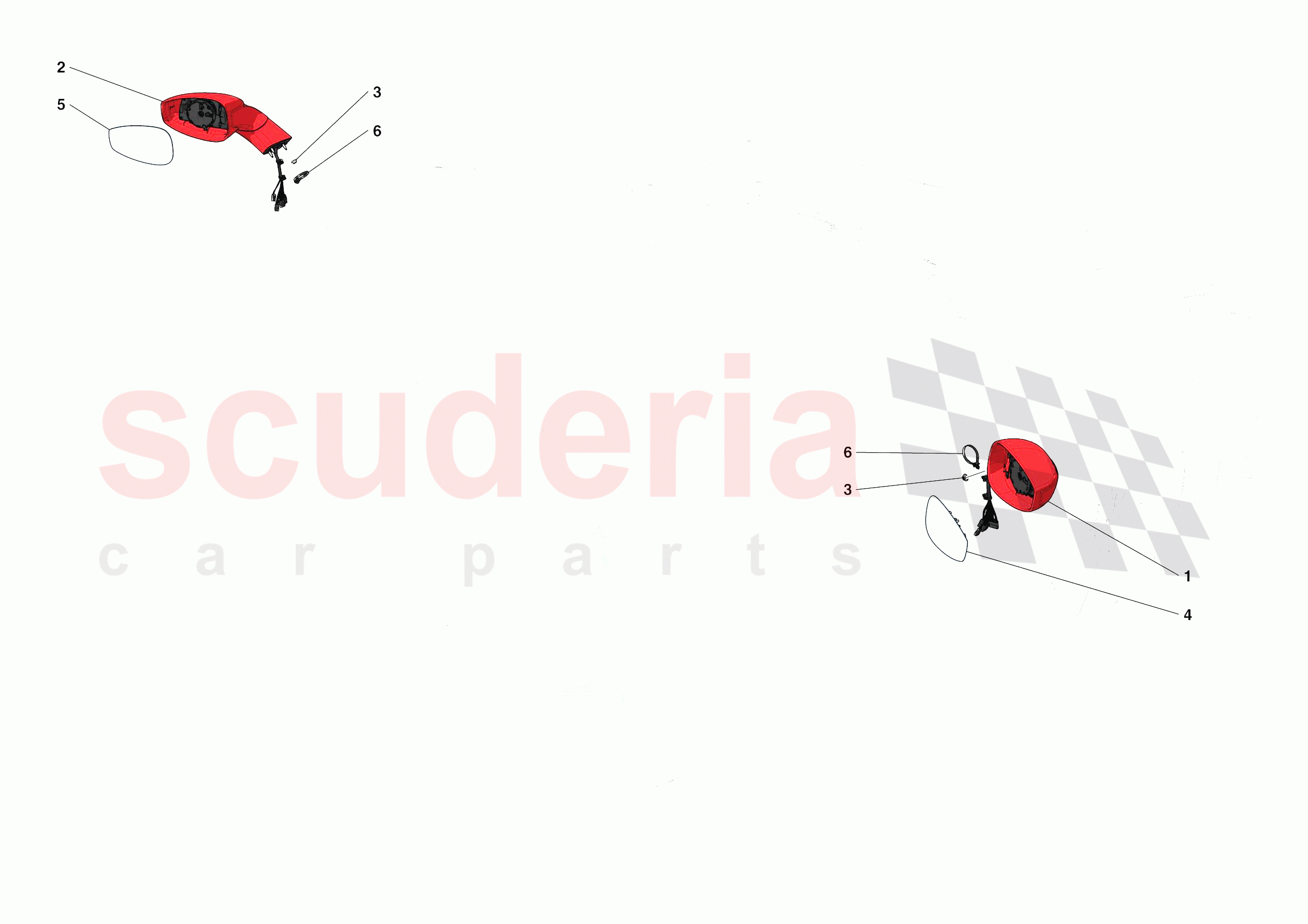 EXTERNAL REAR VIEW MIRRORS of Ferrari Ferrari 488 Pista Spider Europe RH