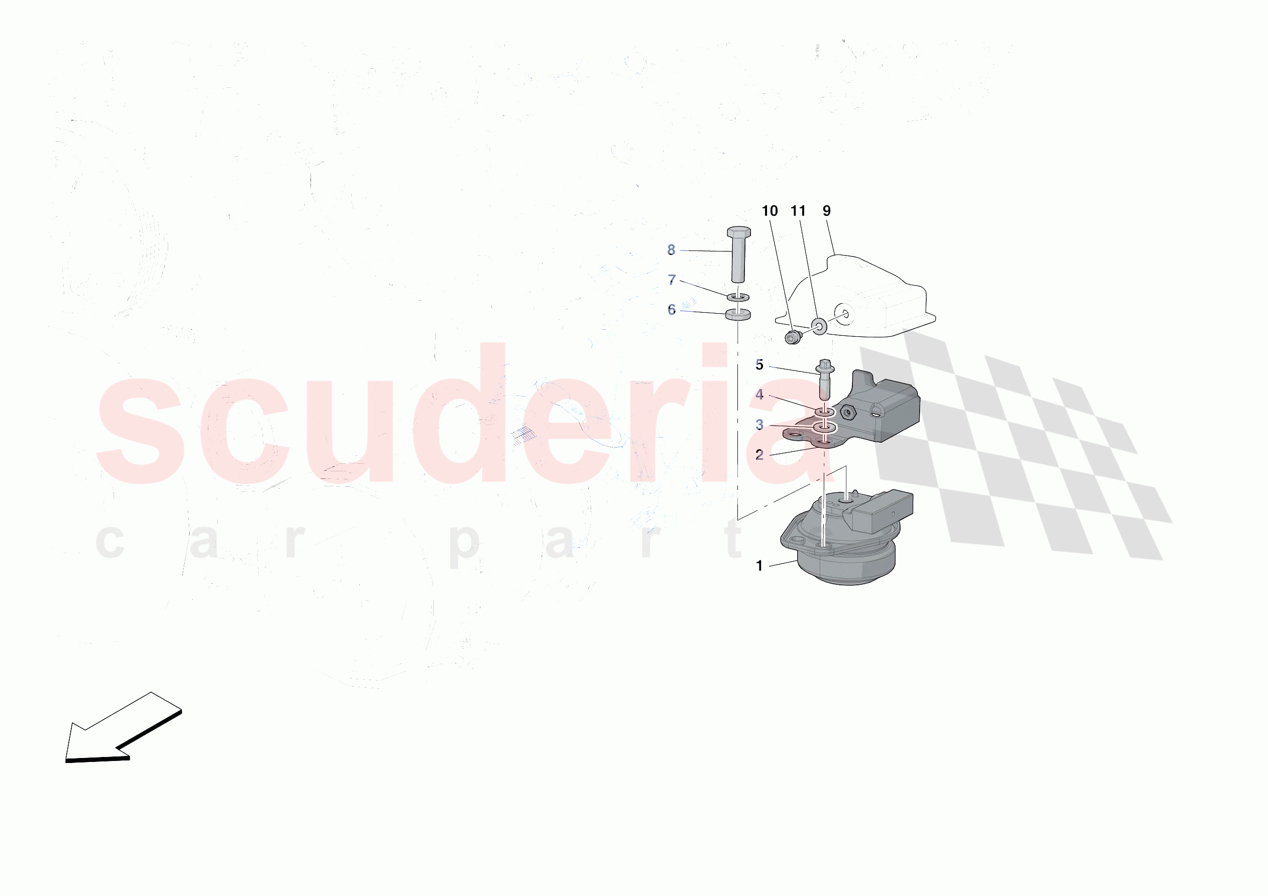 ENGINE SUSPENSION BUSH of Ferrari Ferrari 488 Pista Spider USA