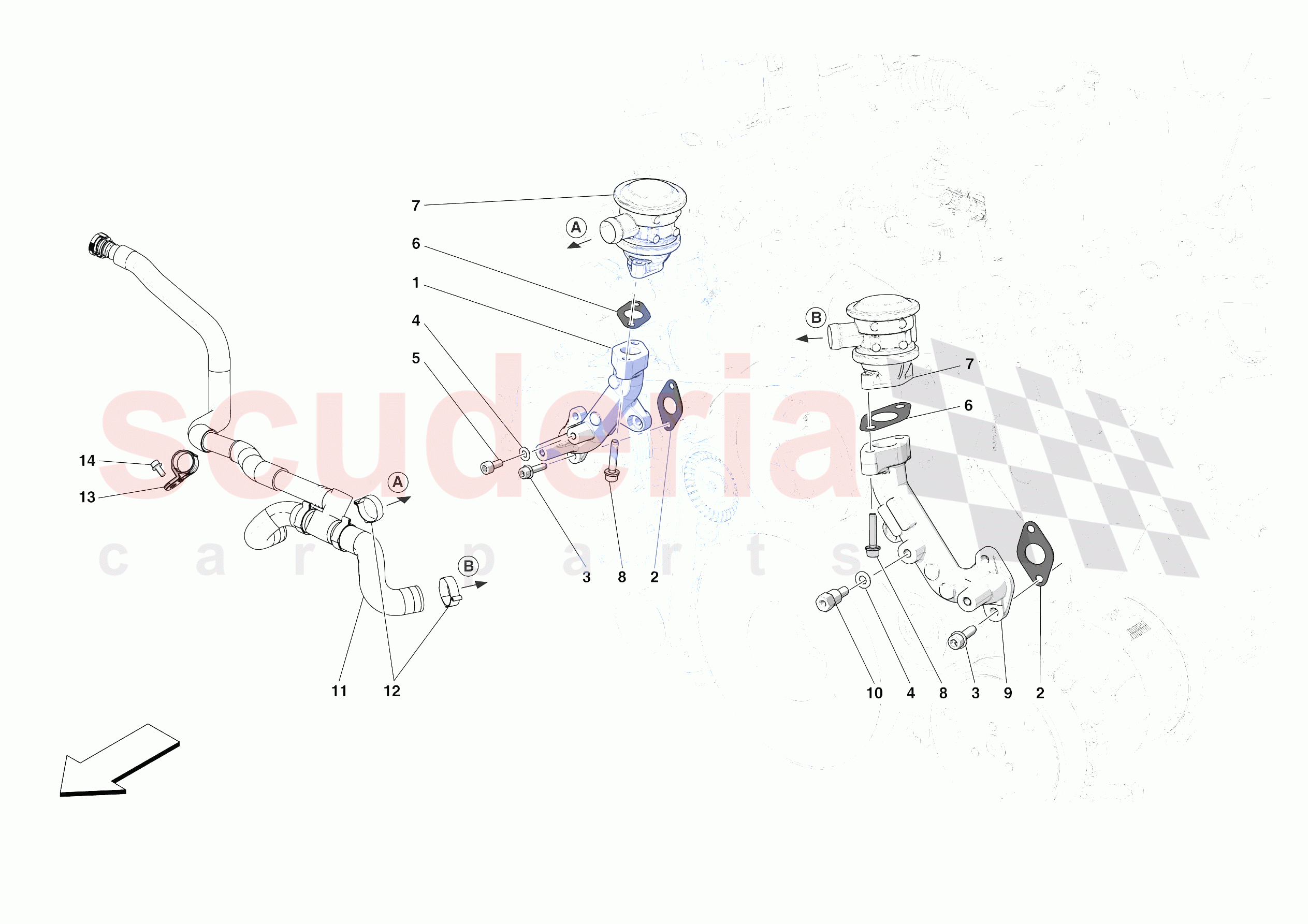 EMISSIONS CONTROL SYSTEM PIPES AND VALVES of Ferrari Ferrari 488 Pista USA