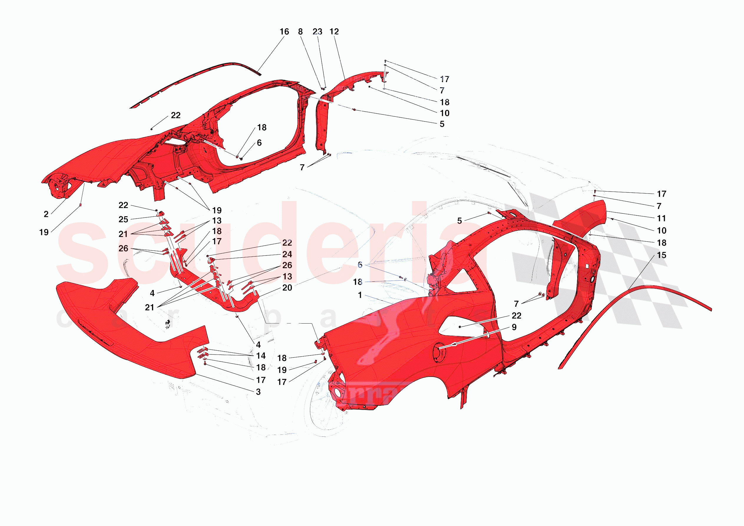 LATERAL OUTER BODYSHELL of Ferrari Ferrari 488 Pista USA
