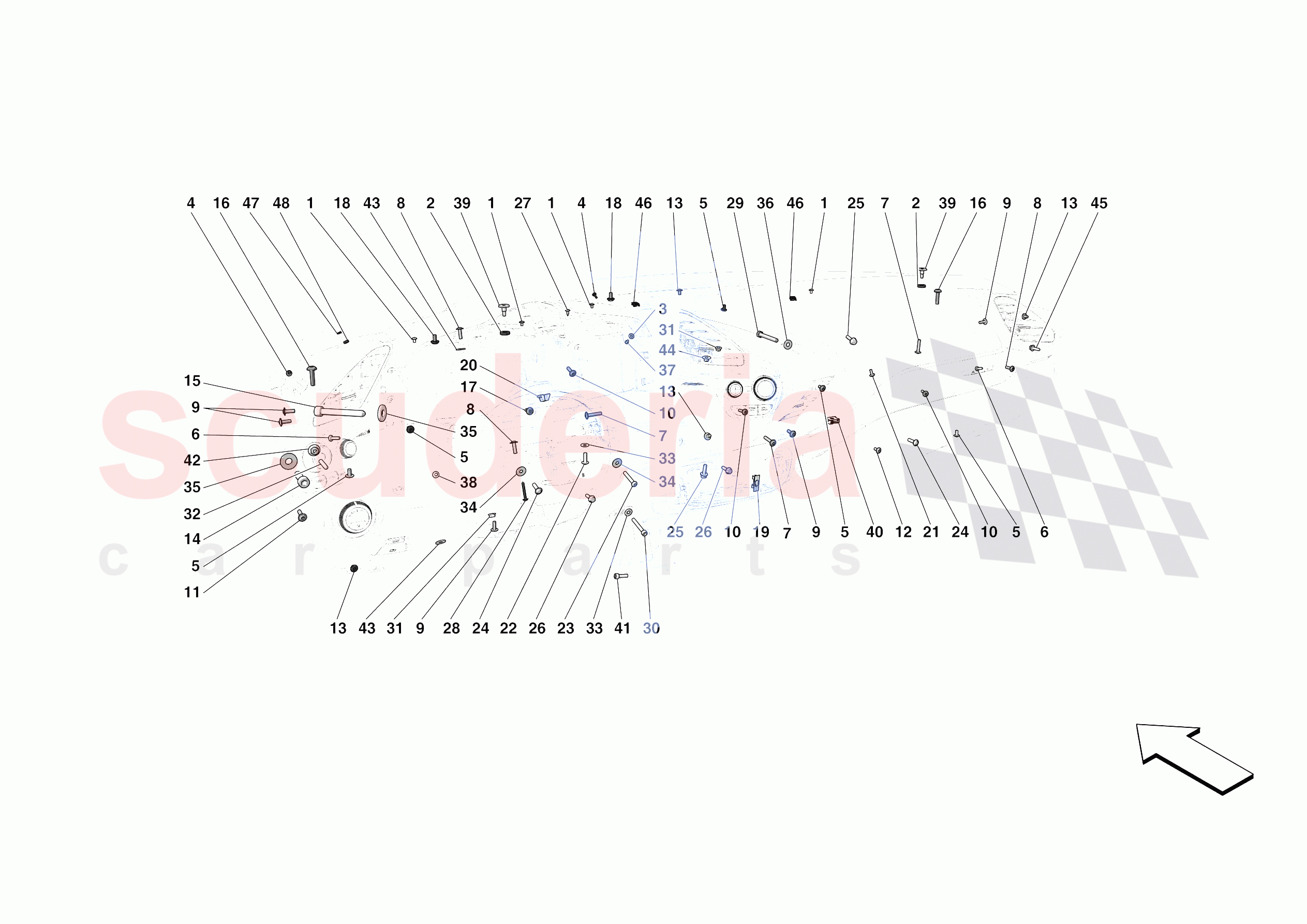 DASHBOARD - FASTENERS of Ferrari Ferrari 488 Pista USA