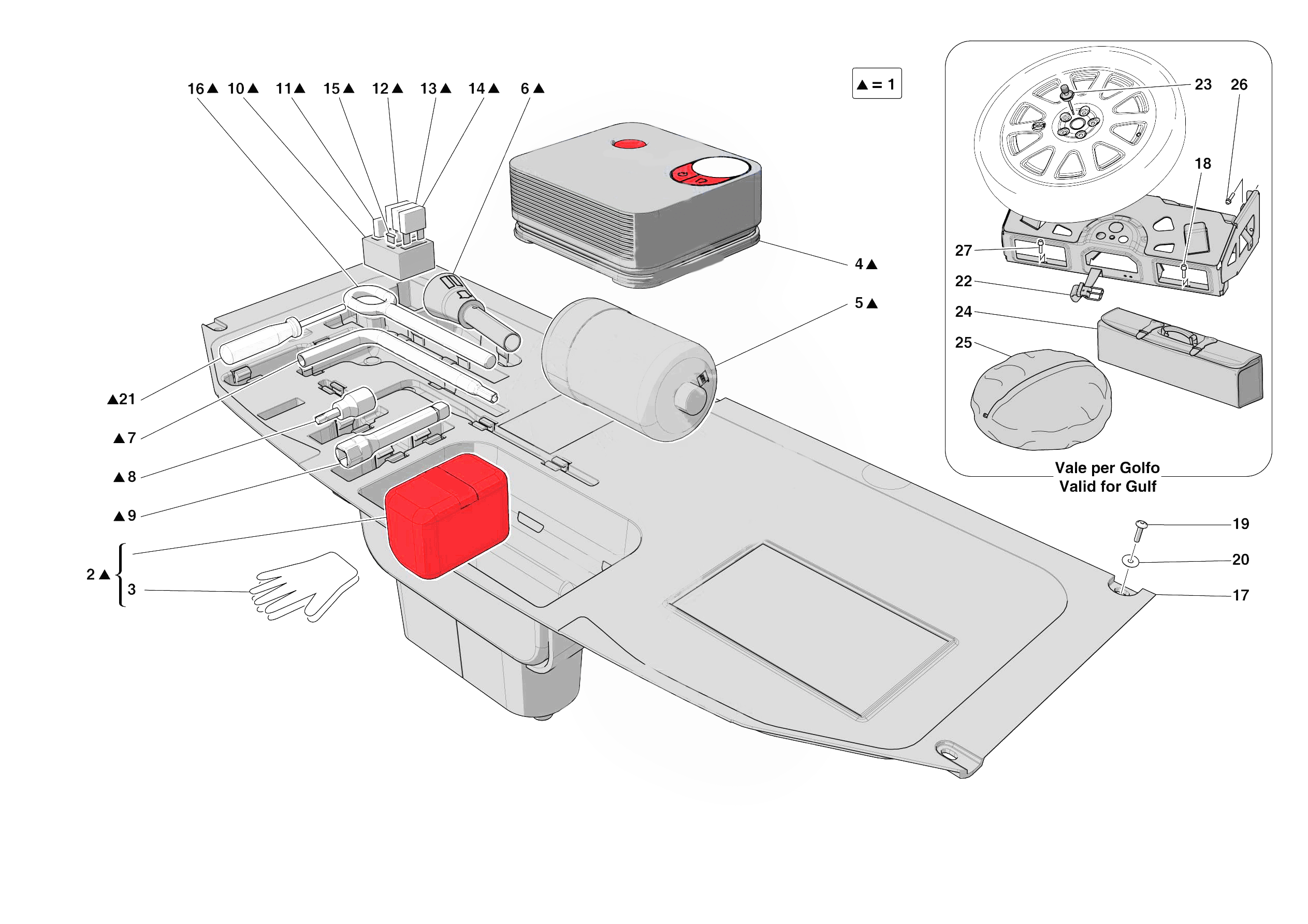 TOOLS PROVIDED WITH VEHICLE of Ferrari Ferrari 812 Competizione A Europe