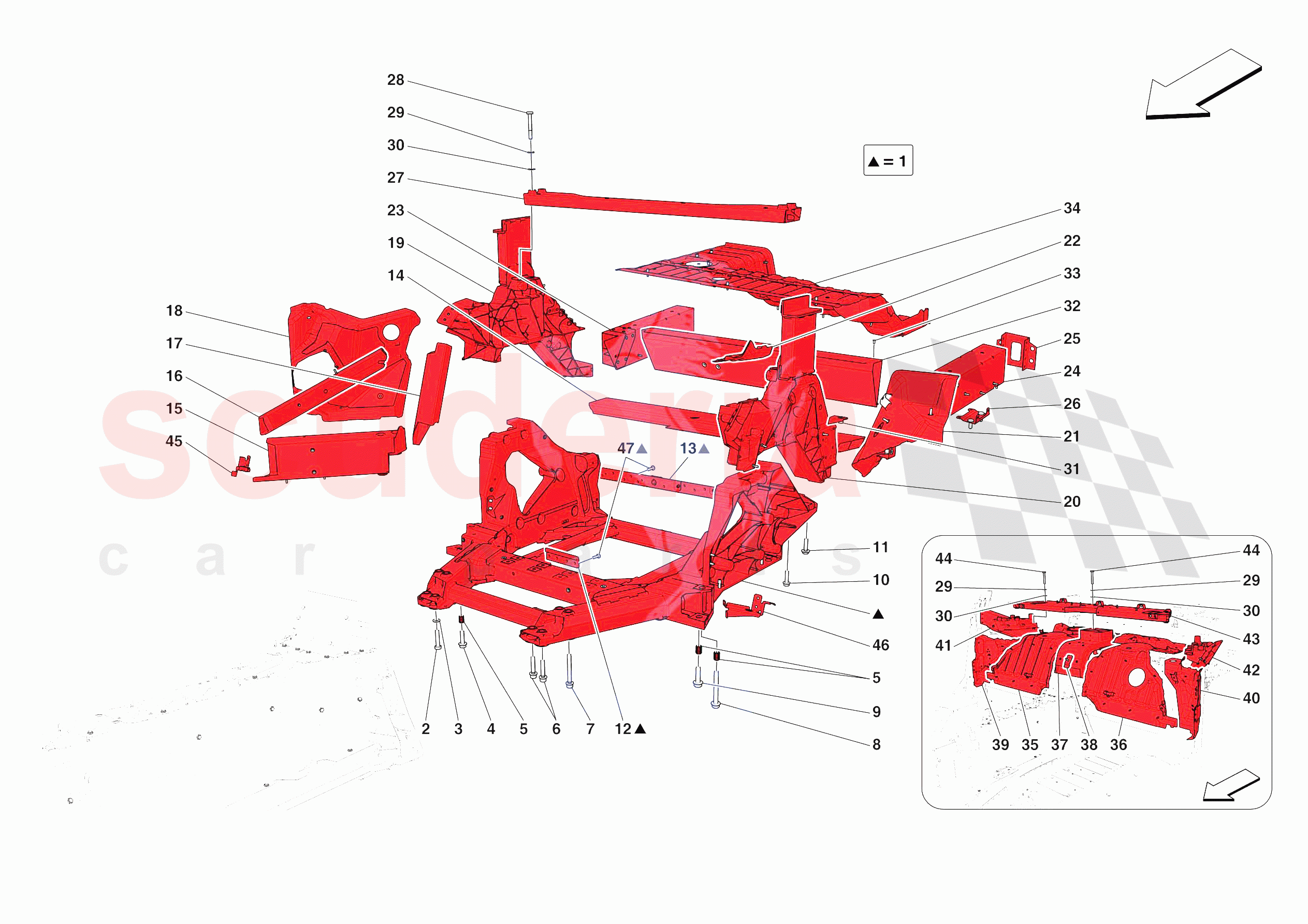 STRUCTURES AND ELEMENTS, REAR OF VEHICLE of Ferrari Ferrari 812 Competizione A Europe