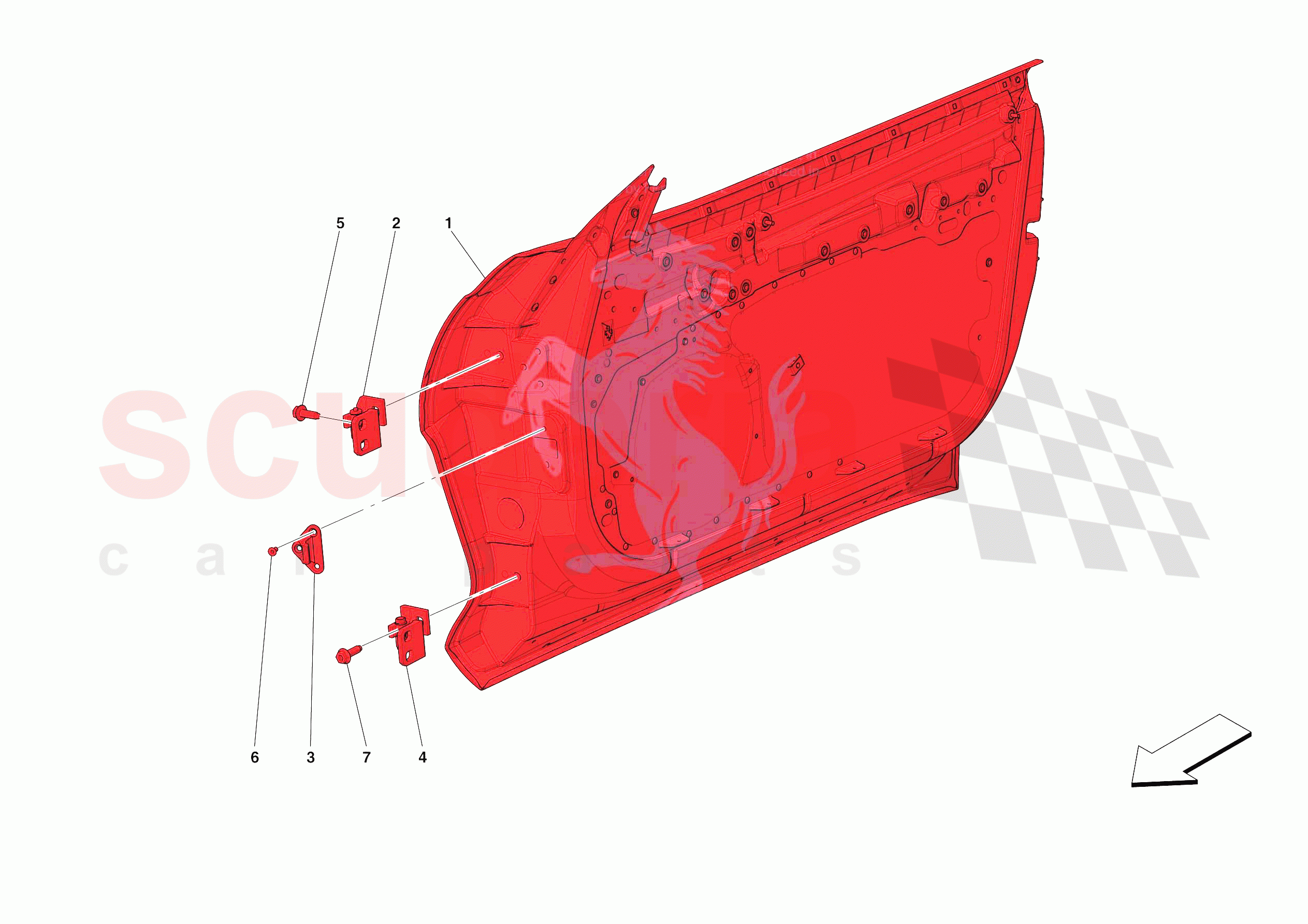 FRONT DOOR SUBSTRUCTURE of Ferrari Ferrari 812 Competizione A Europe RH