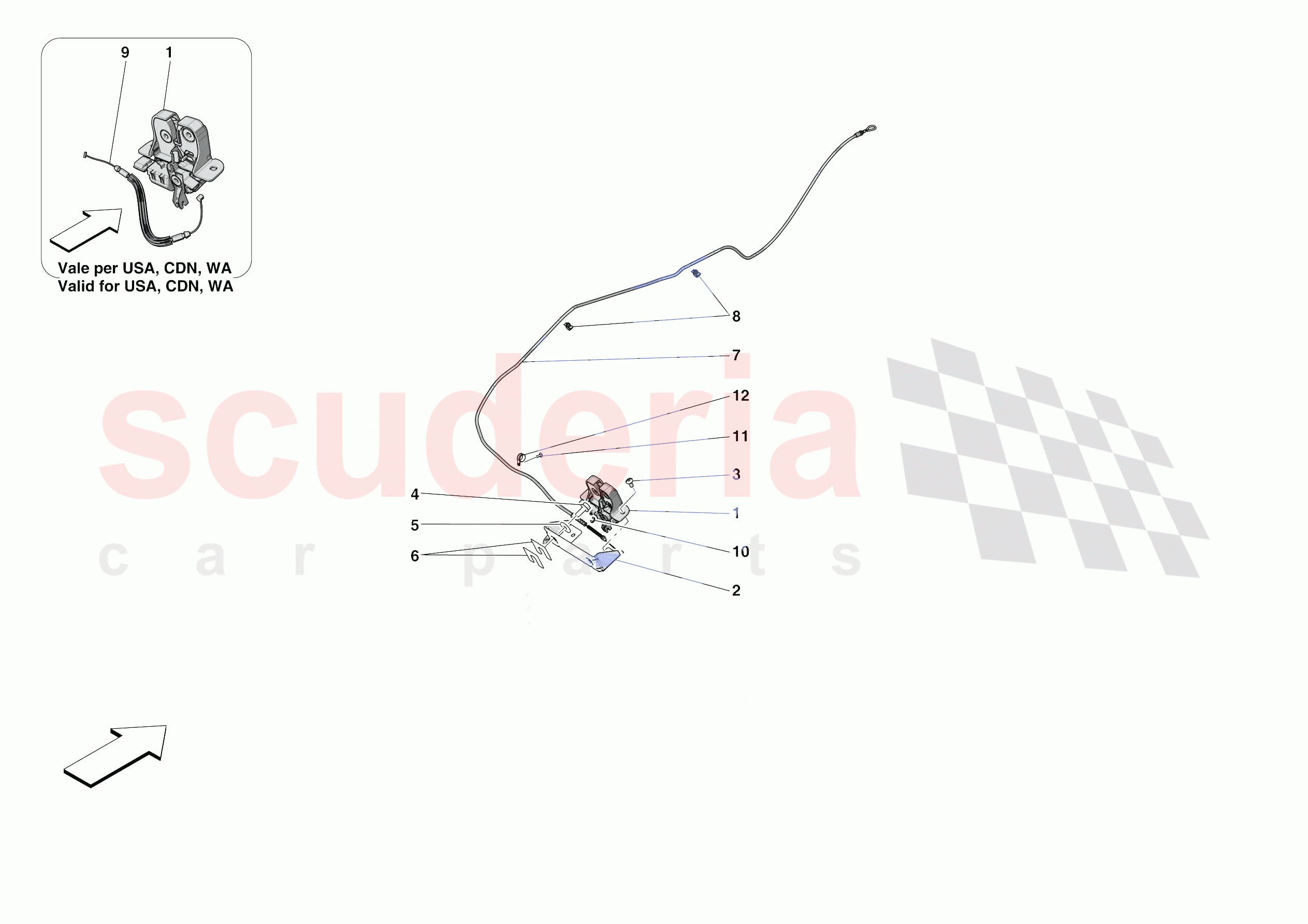 REAR LID OPENING MECHANISM of Ferrari Ferrari 812 Competizione A Europe RH