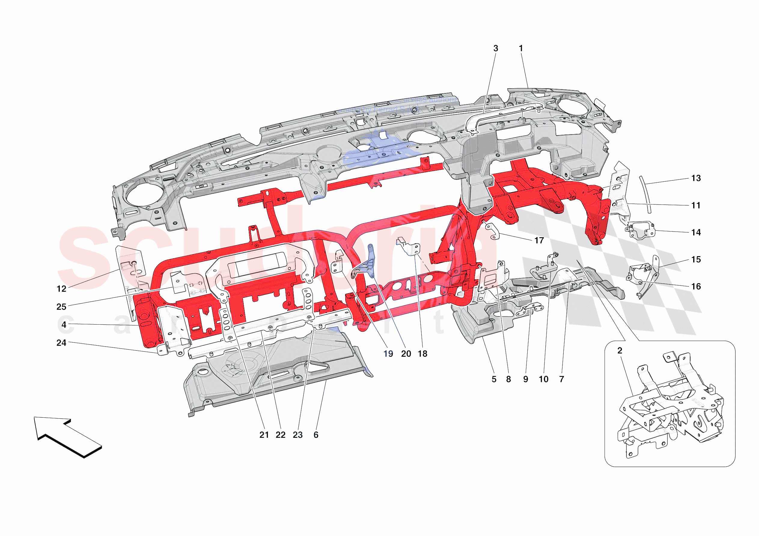 DASHBOARD - SUBSTRUCTURE -APPLICABLE FOR RHD- of Ferrari Ferrari 812 Competizione A USA