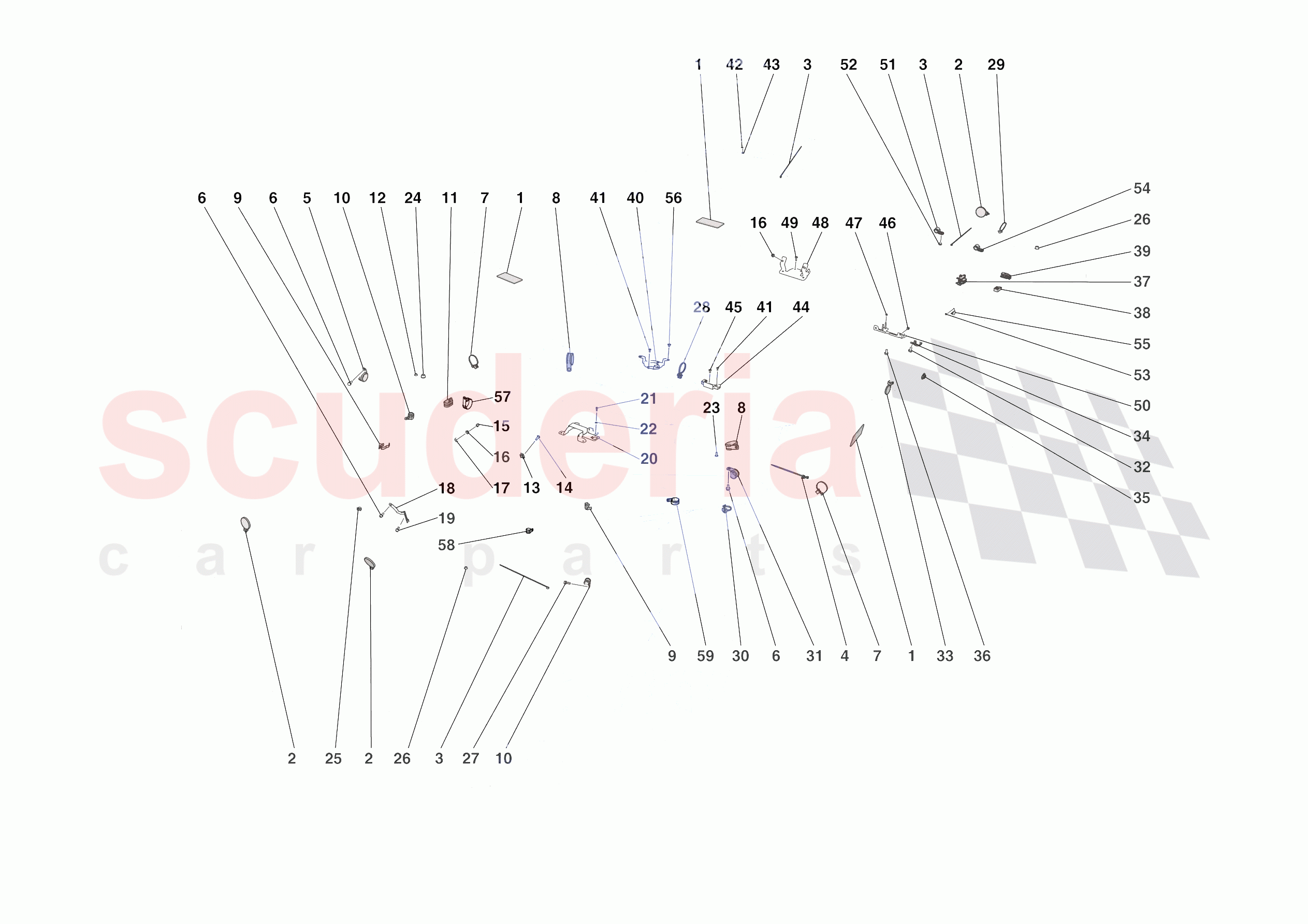 VARIOUS FASTENINGS FOR THE ELECTRICAL SYSTEM of Ferrari Ferrari 812 Competizione A USA