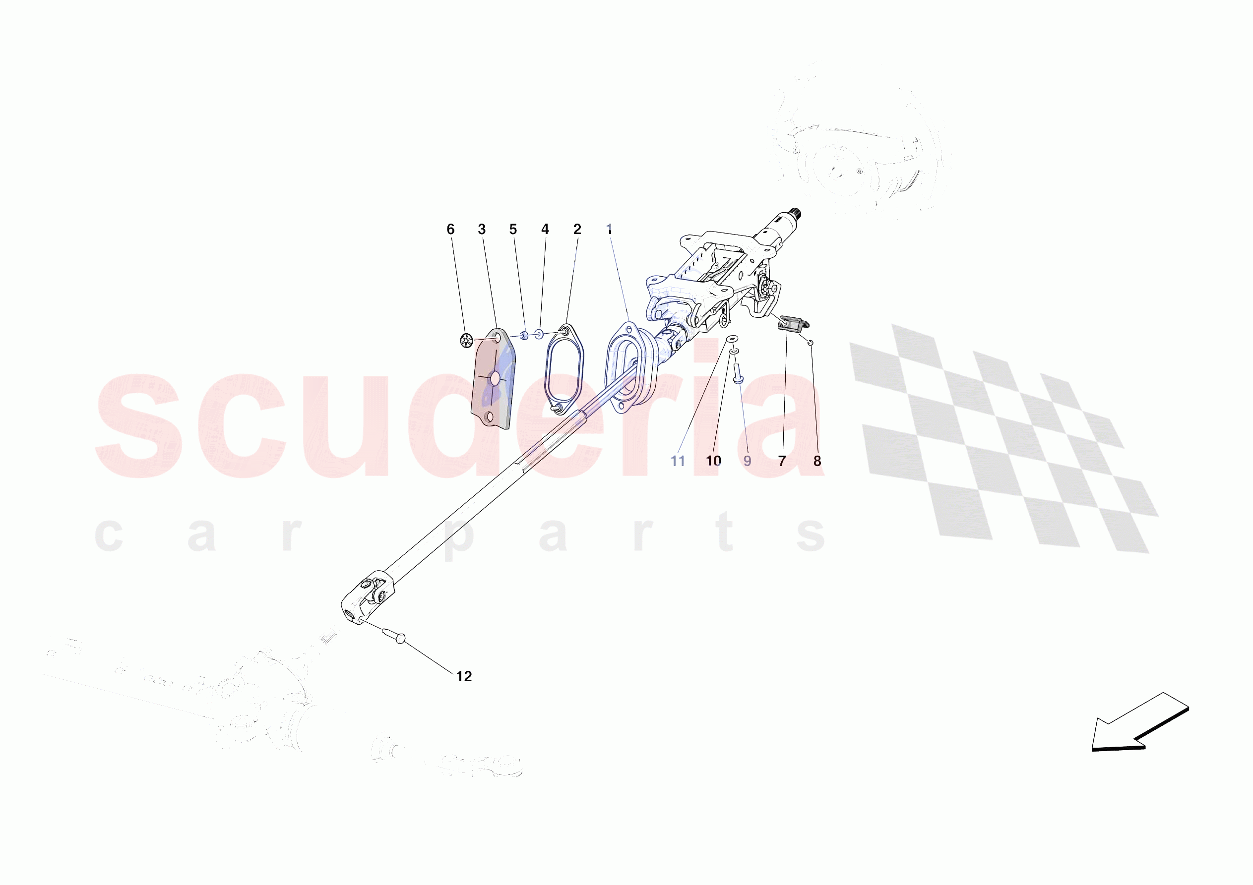 STEERING WHEEL AND STEERING SYSTEM - STEERING COLUMN of Ferrari Ferrari 812 Competizione Europe