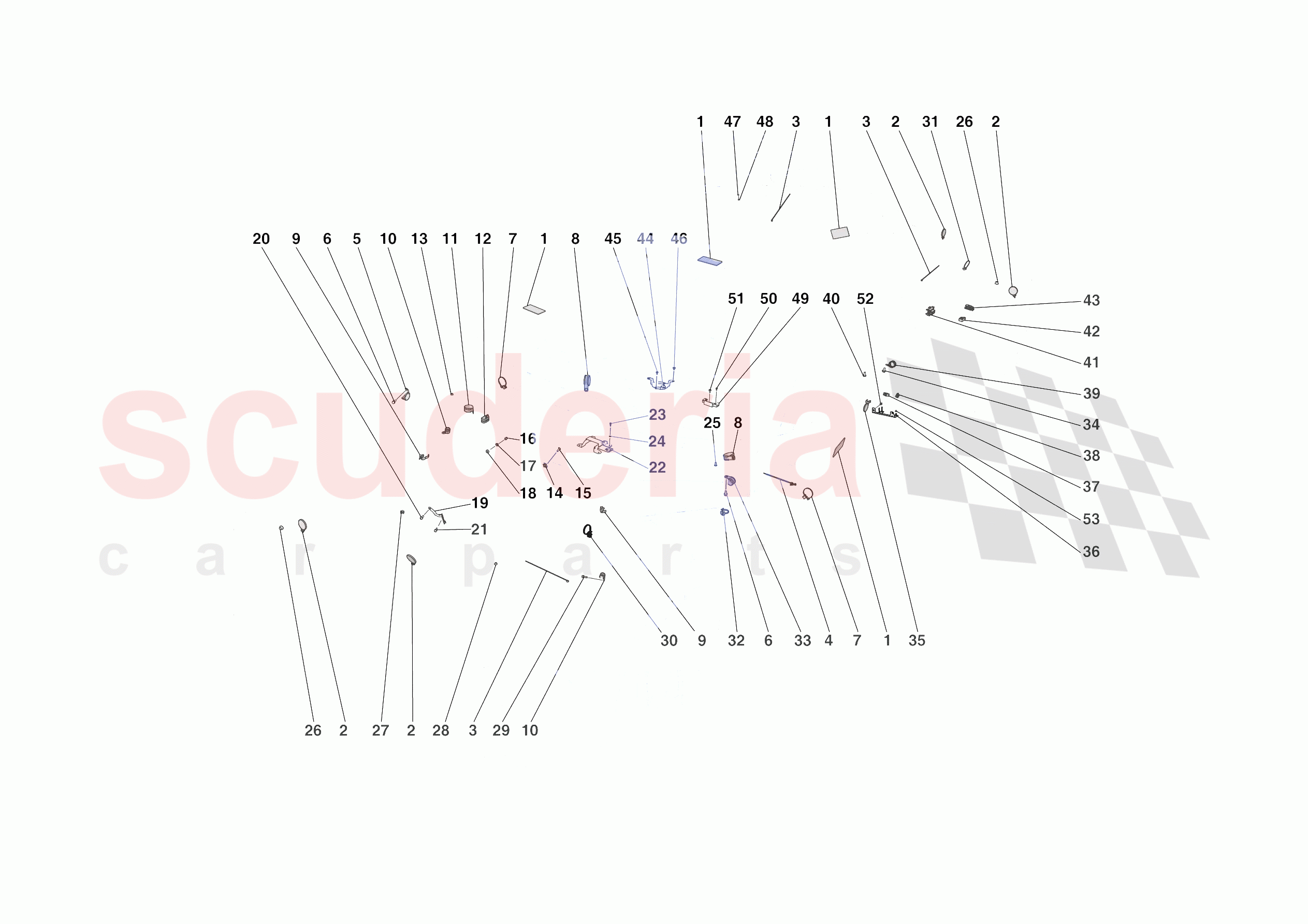 VARIOUS FASTENINGS FOR THE ELECTRICAL SYSTEM of Ferrari Ferrari 812 Competizione Europe