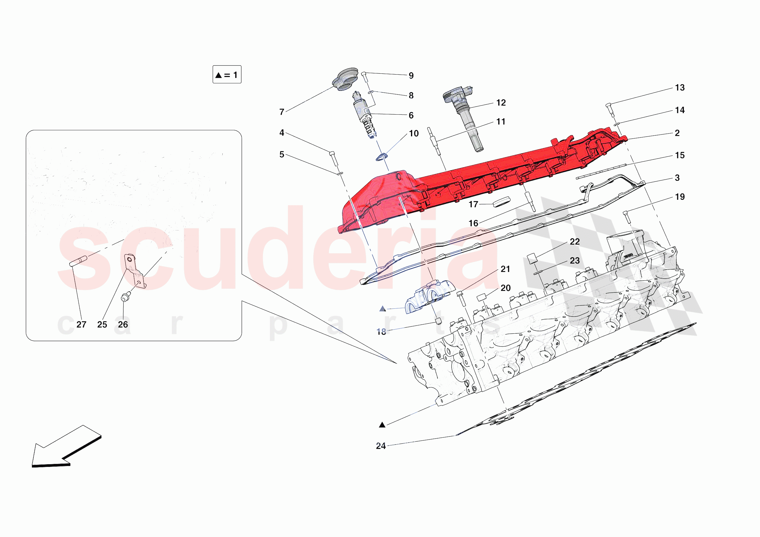 CYLINDER HEADS - RH HEAD of Ferrari Ferrari Daytona SP3 Europe