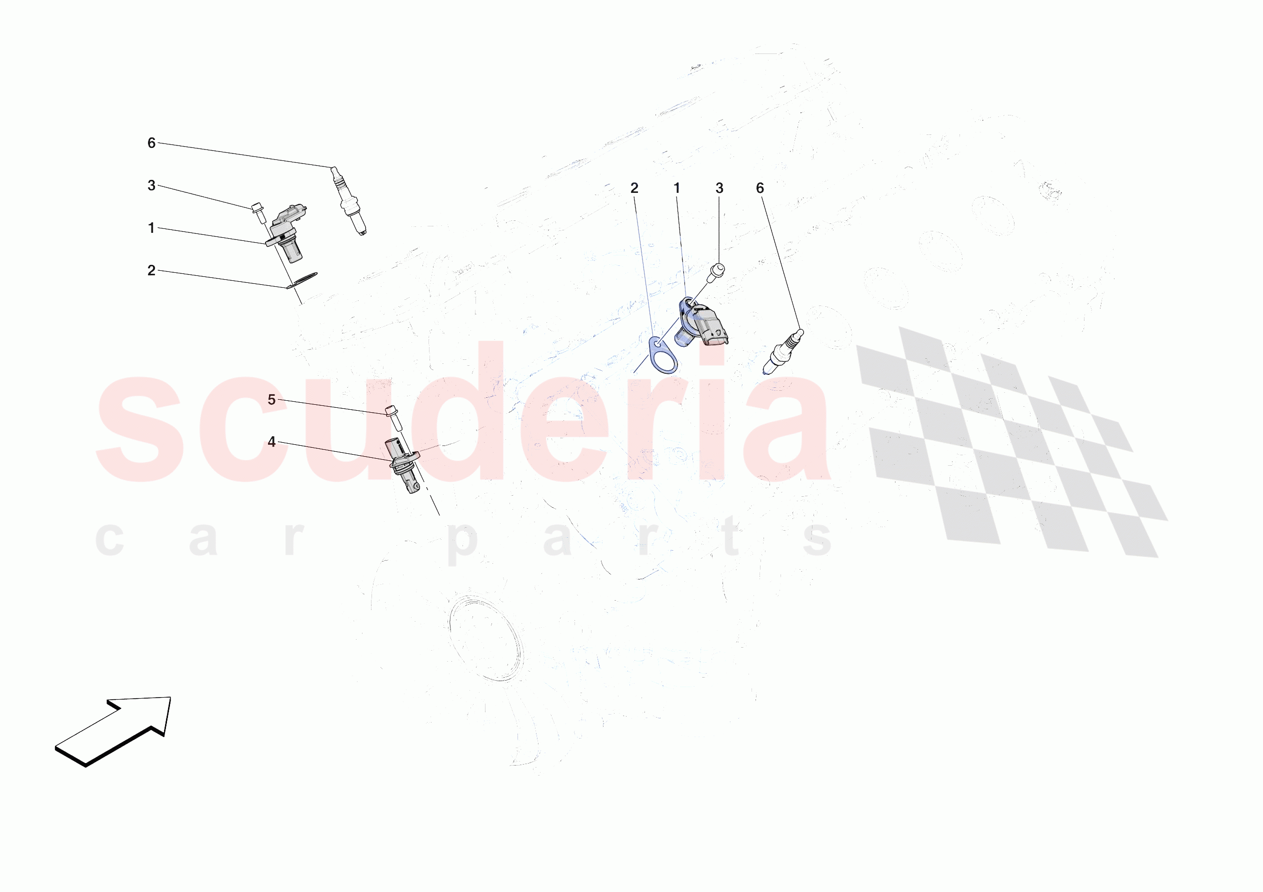 IGNITION COIL, SPARK PLUGS AND SENSORS of Ferrari Ferrari Daytona SP3 Europe