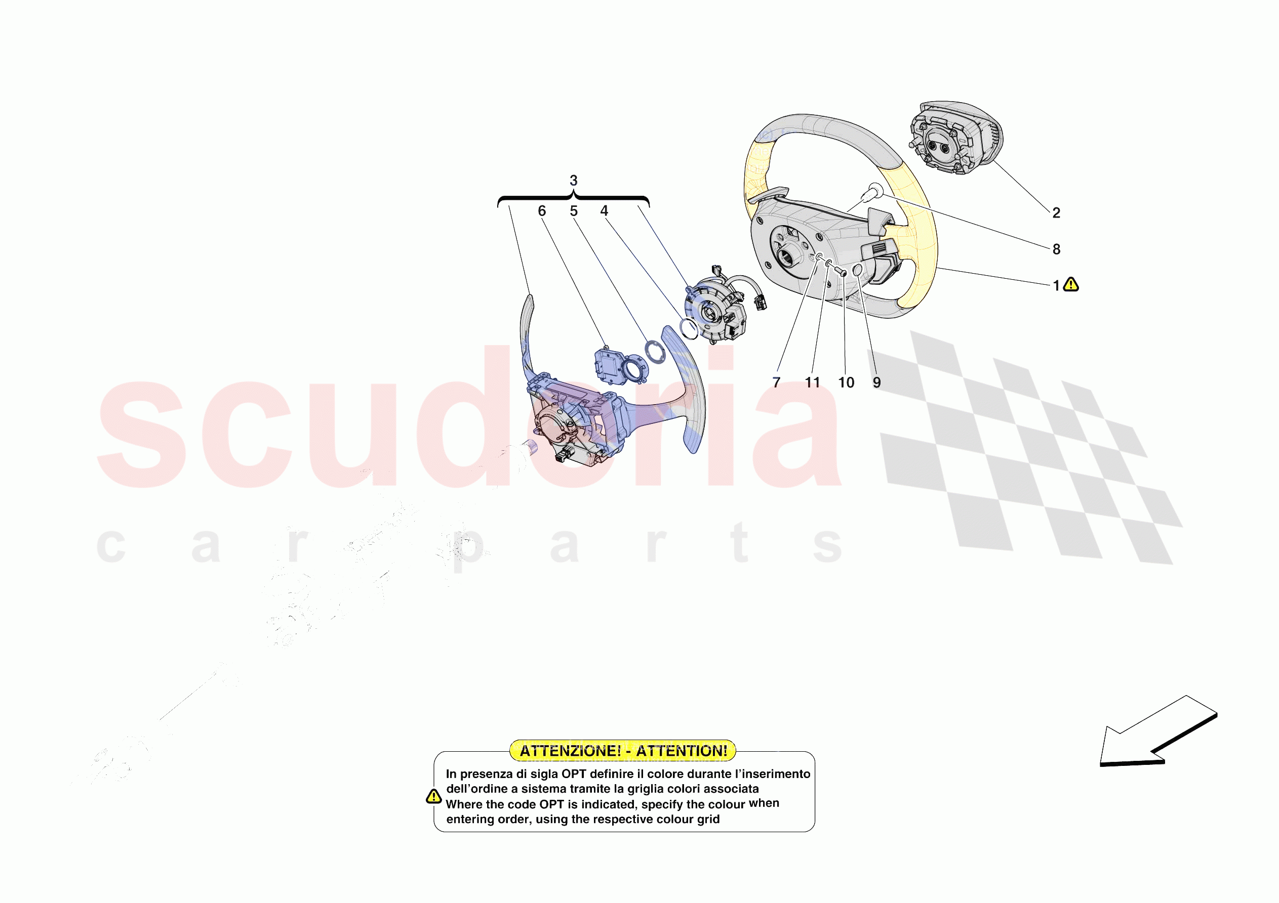 STEERING WHEEL AND STEERING SYSTEM - STEERING WHEEL AND AIRBAG of Ferrari Ferrari Daytona SP3 USA