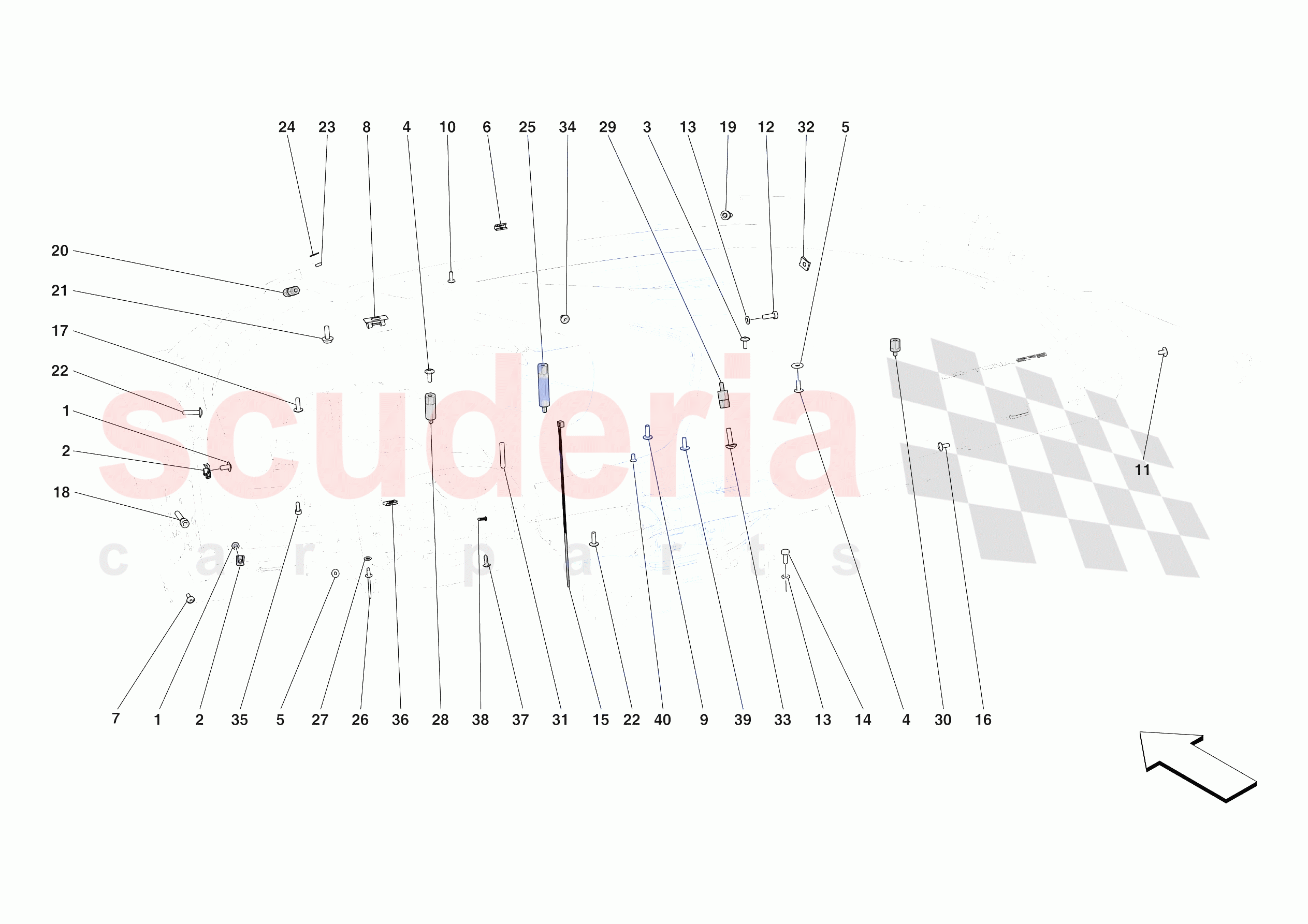 DASHBOARD - FASTENERS of Ferrari Ferrari Daytona SP3 USA