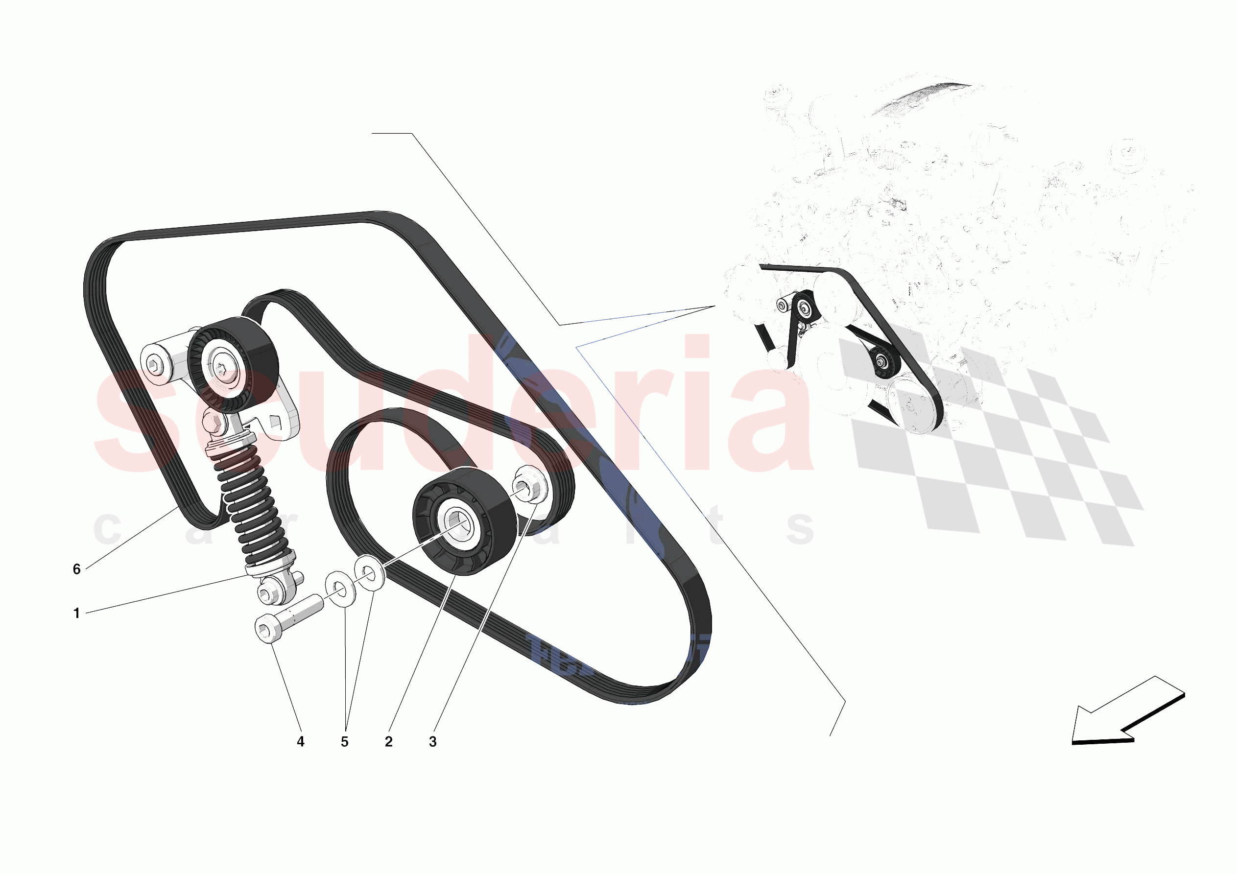 ALTERNATOR DRIVE of Ferrari Ferrari F8 Spider Europe