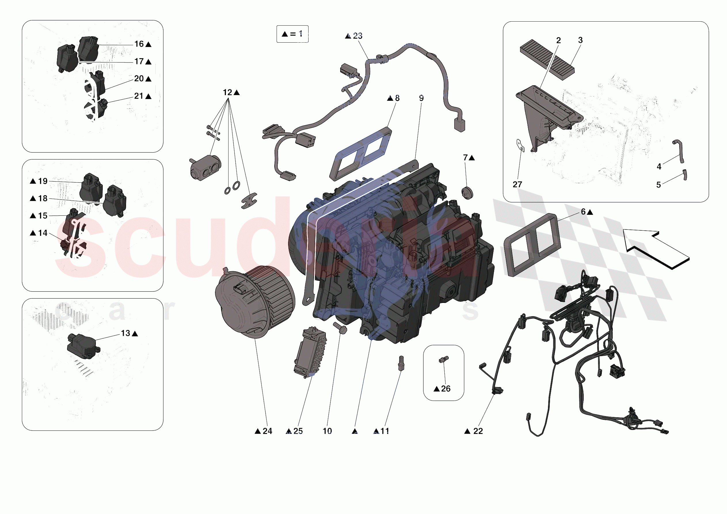 A/C SYSTEM - EVAPORATOR of Ferrari Ferrari F8 Spider Europe RH