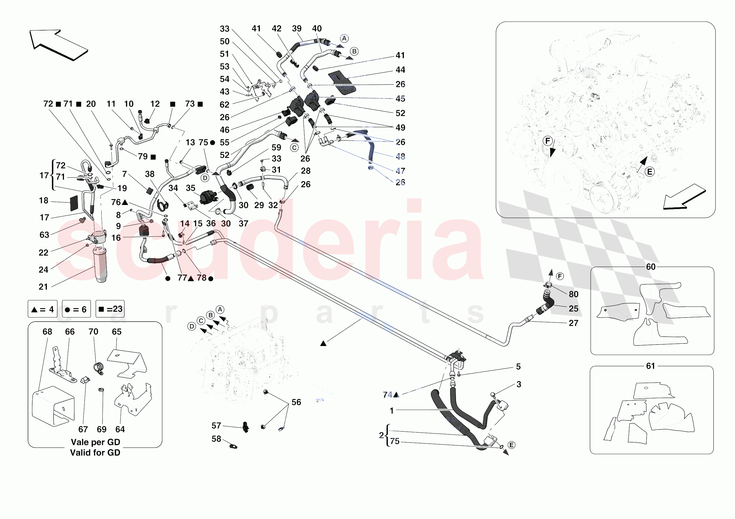 A/C SYSTEM - AIR CONDITIONER SYSTEM of Ferrari Ferrari F8 Spider Europe RH