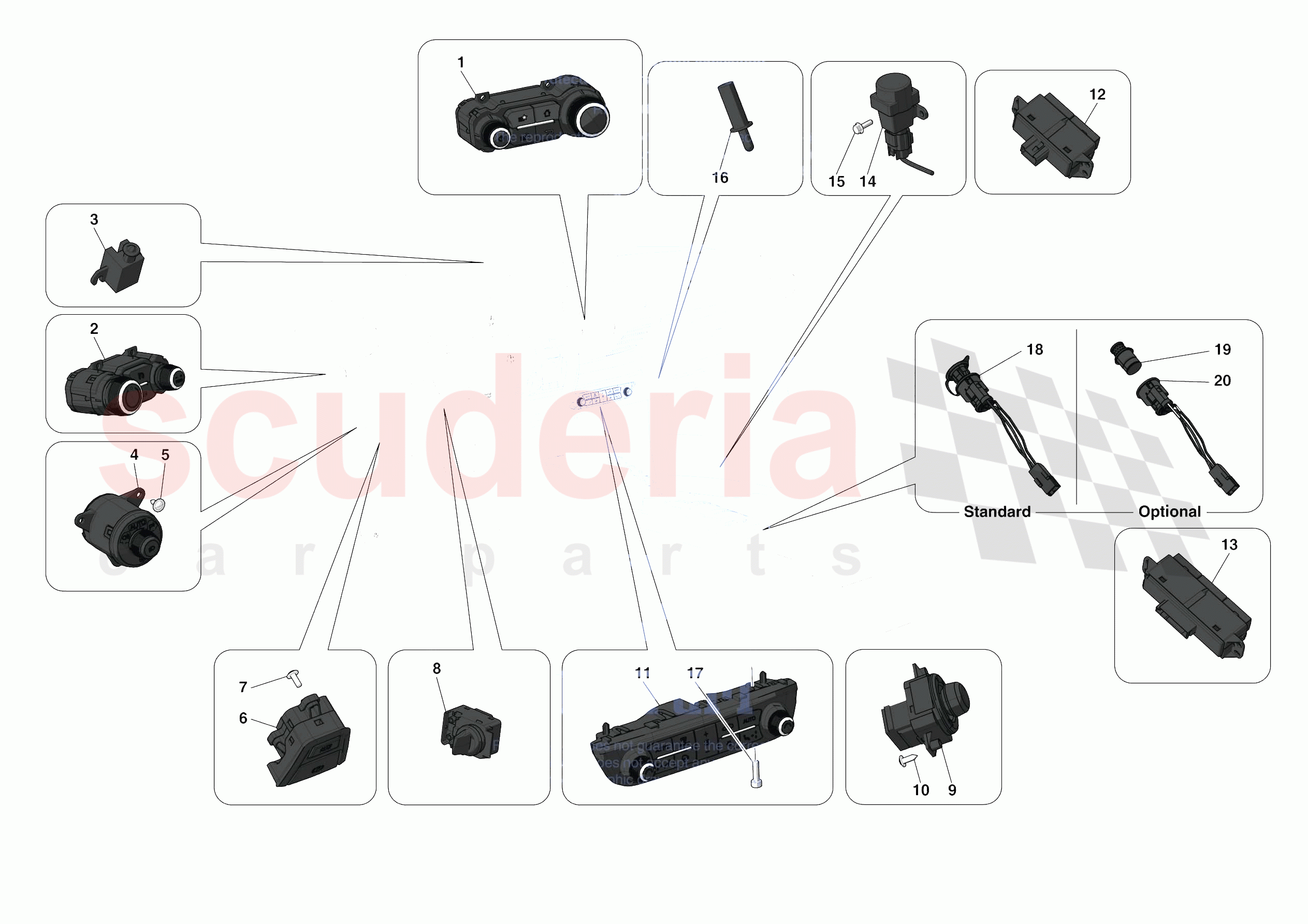 OTHER ELECTRICAL CONTROLS of Ferrari Ferrari F8 Spider Europe RH