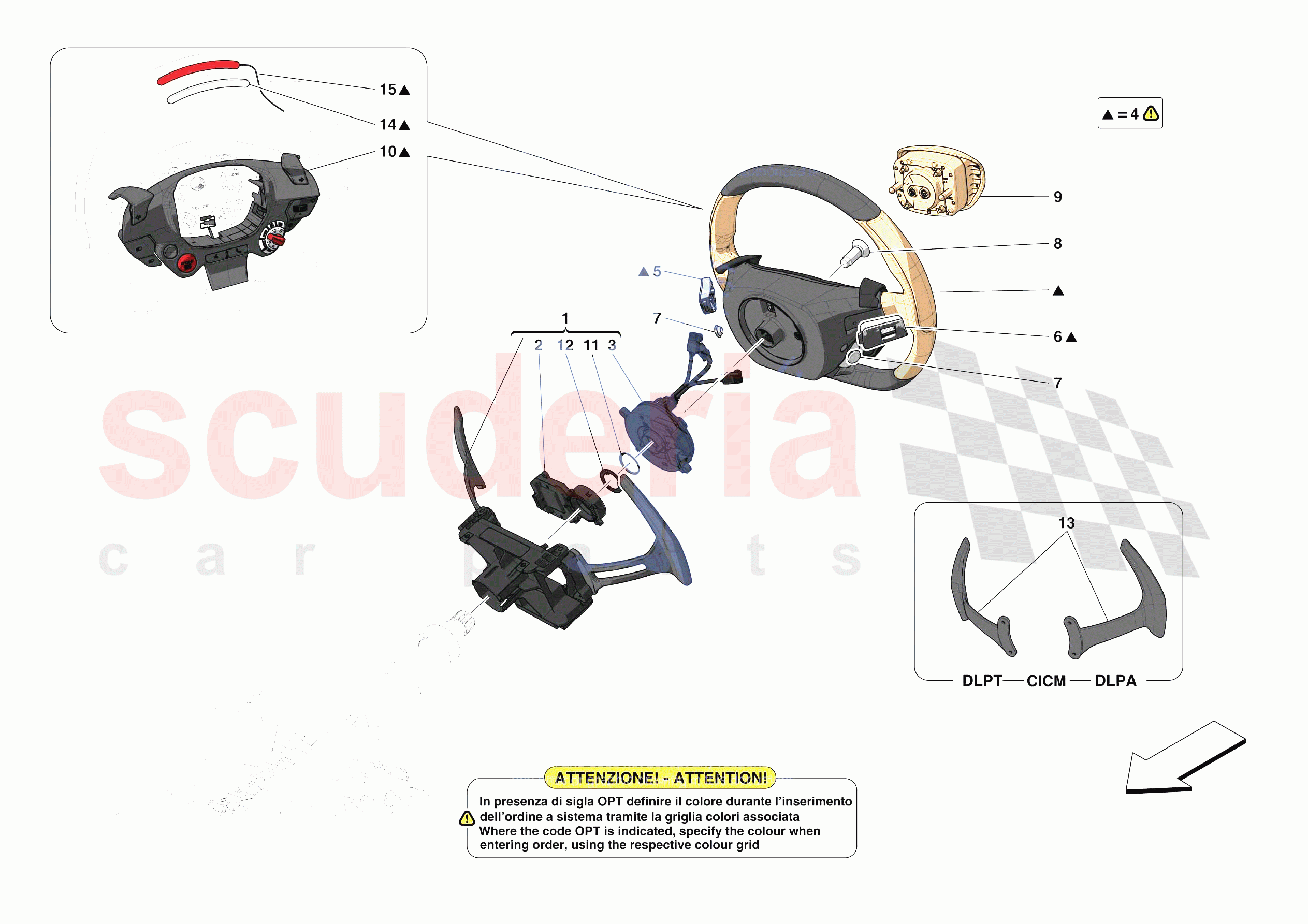 STEERING WHEEL AND STEERING SYSTEM - STEERING WHEEL AND AIRBAG of Ferrari Ferrari F8 Spider USA