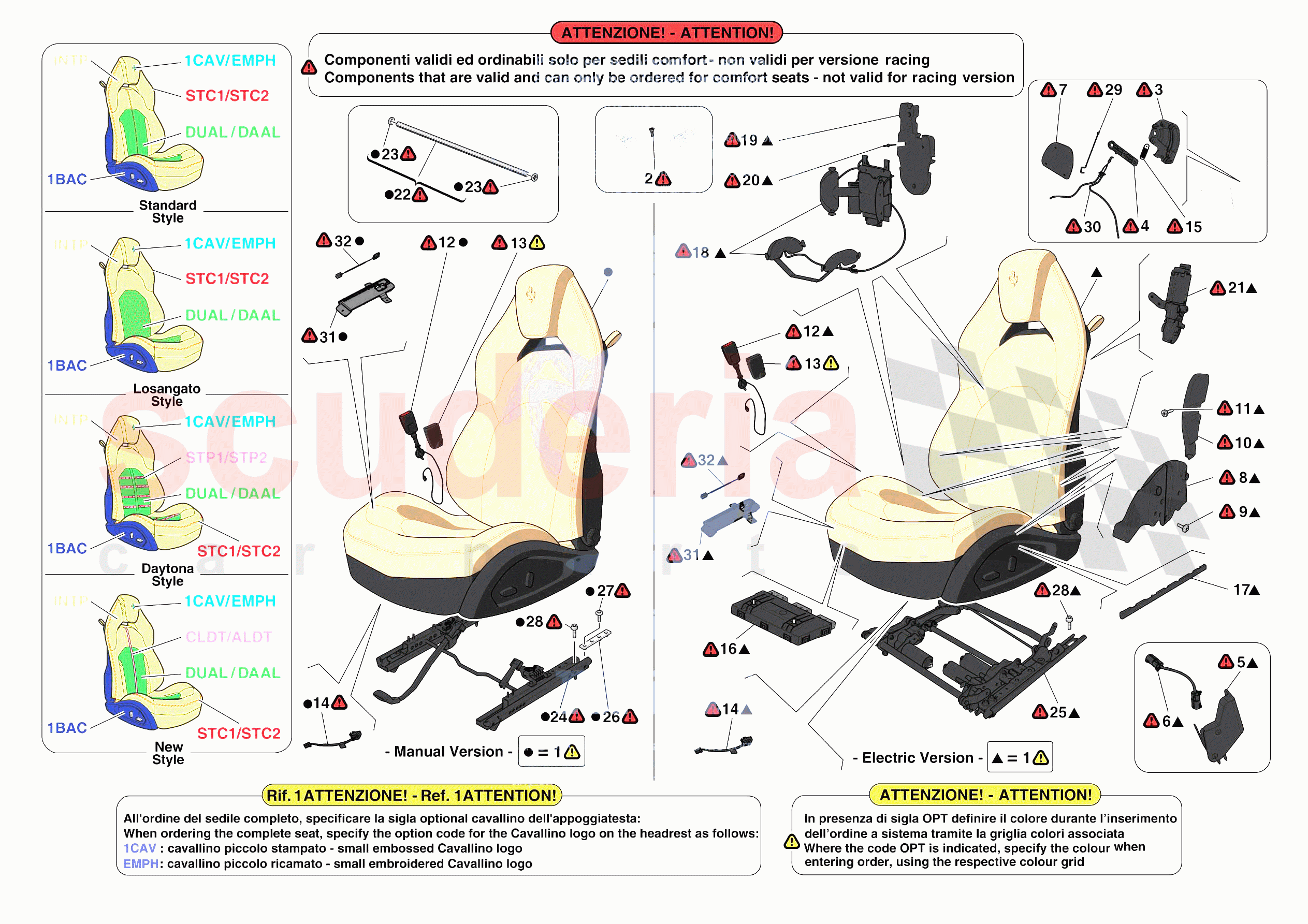 FRONT SEATS - SEATS AND GUIDES of Ferrari Ferrari F8 Spider USA