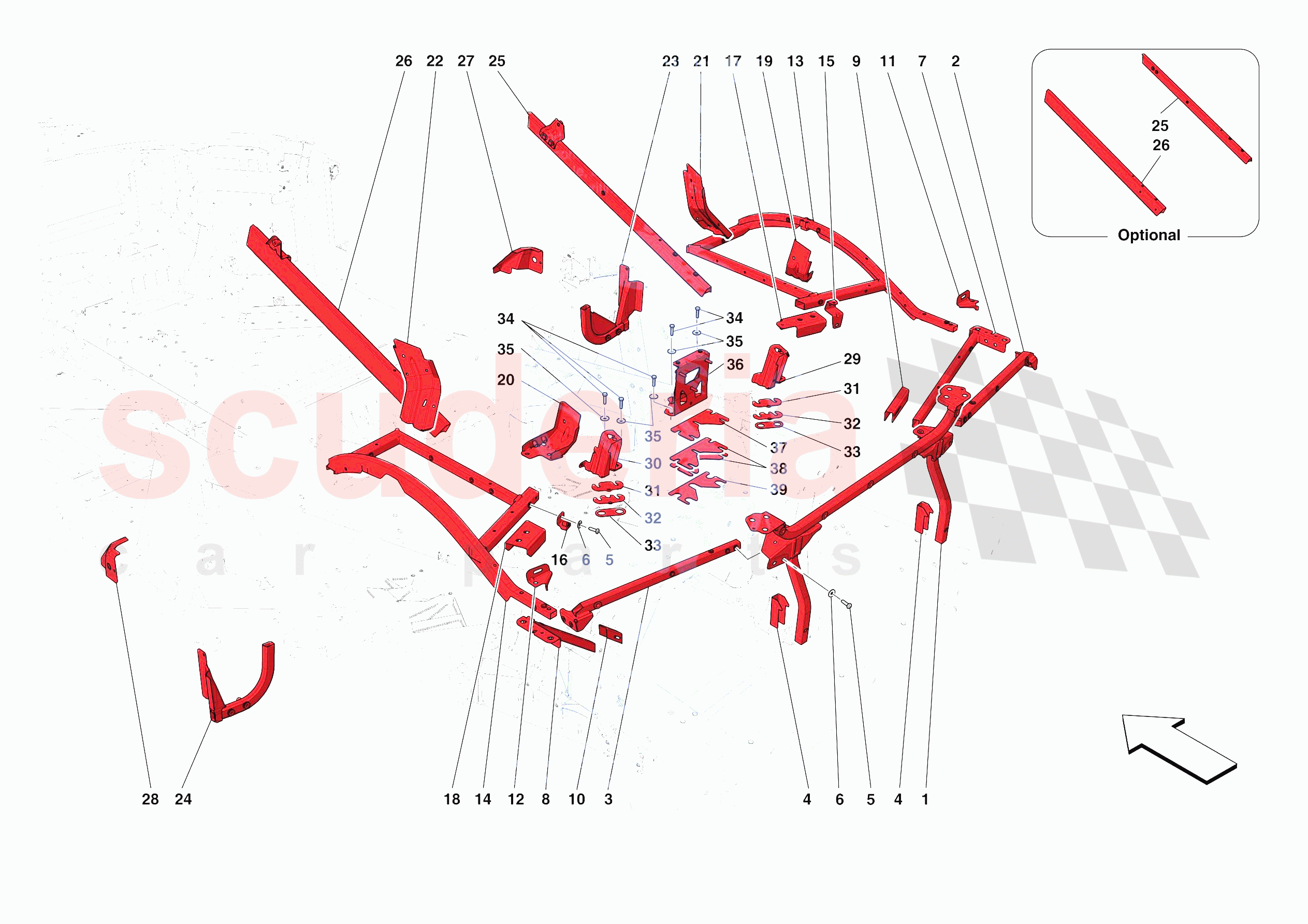 REAR SUBSTRUCTURE of Ferrari Ferrari F8 Tributo Europe