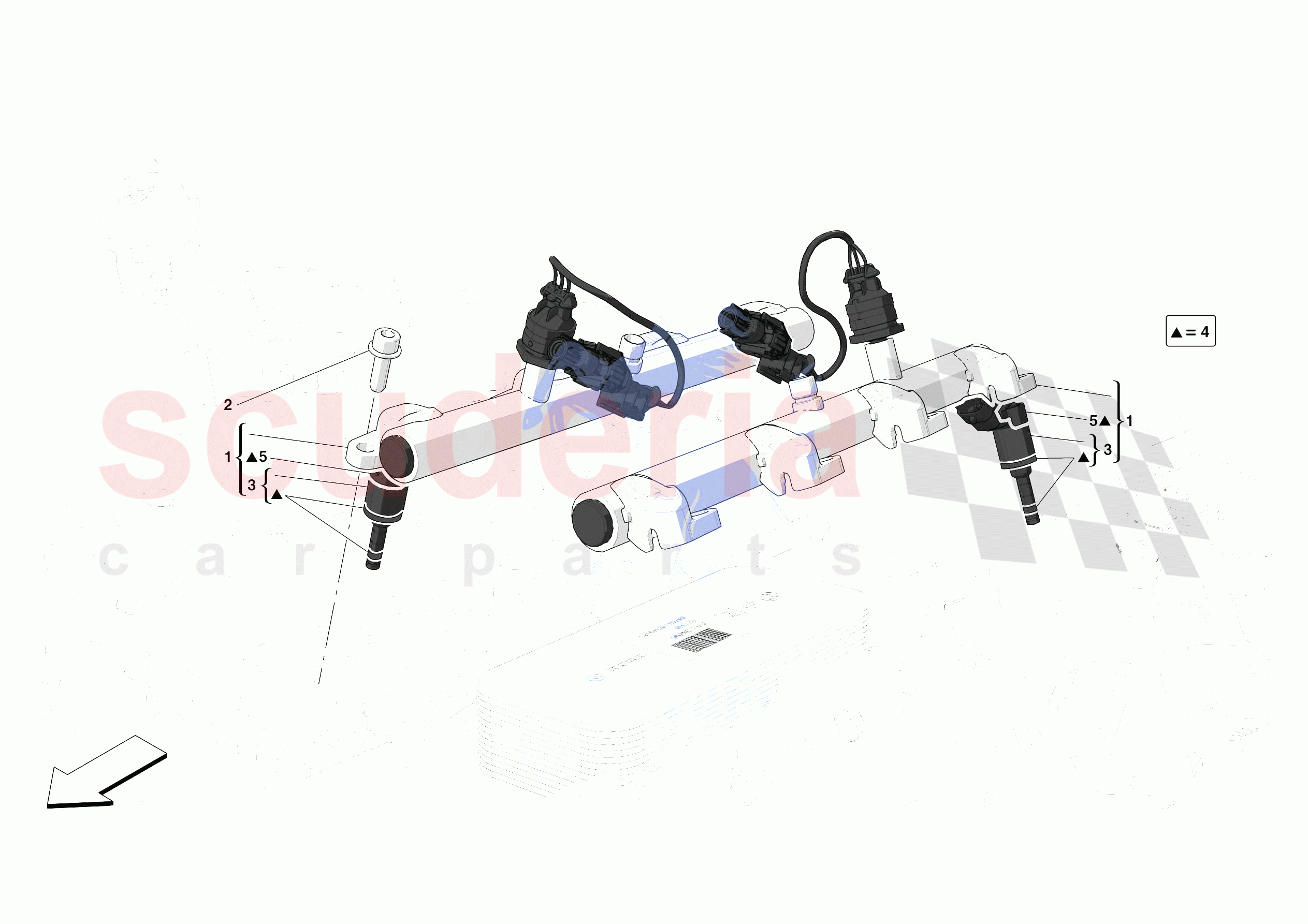 INJECTOR PIPES of Ferrari Ferrari F8 Tributo Europe RH