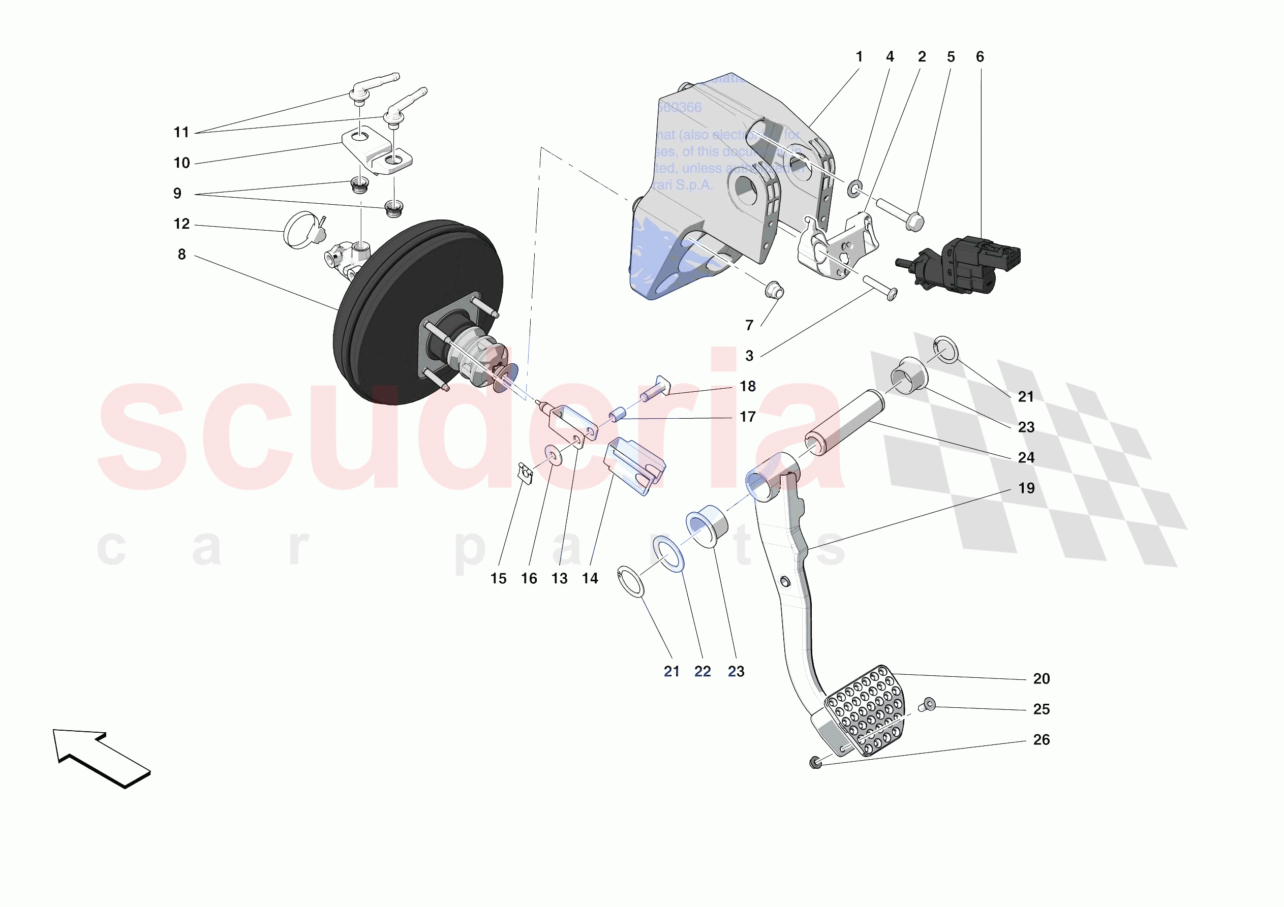PEDAL BOARD of Ferrari Ferrari F8 Tributo Europe RH