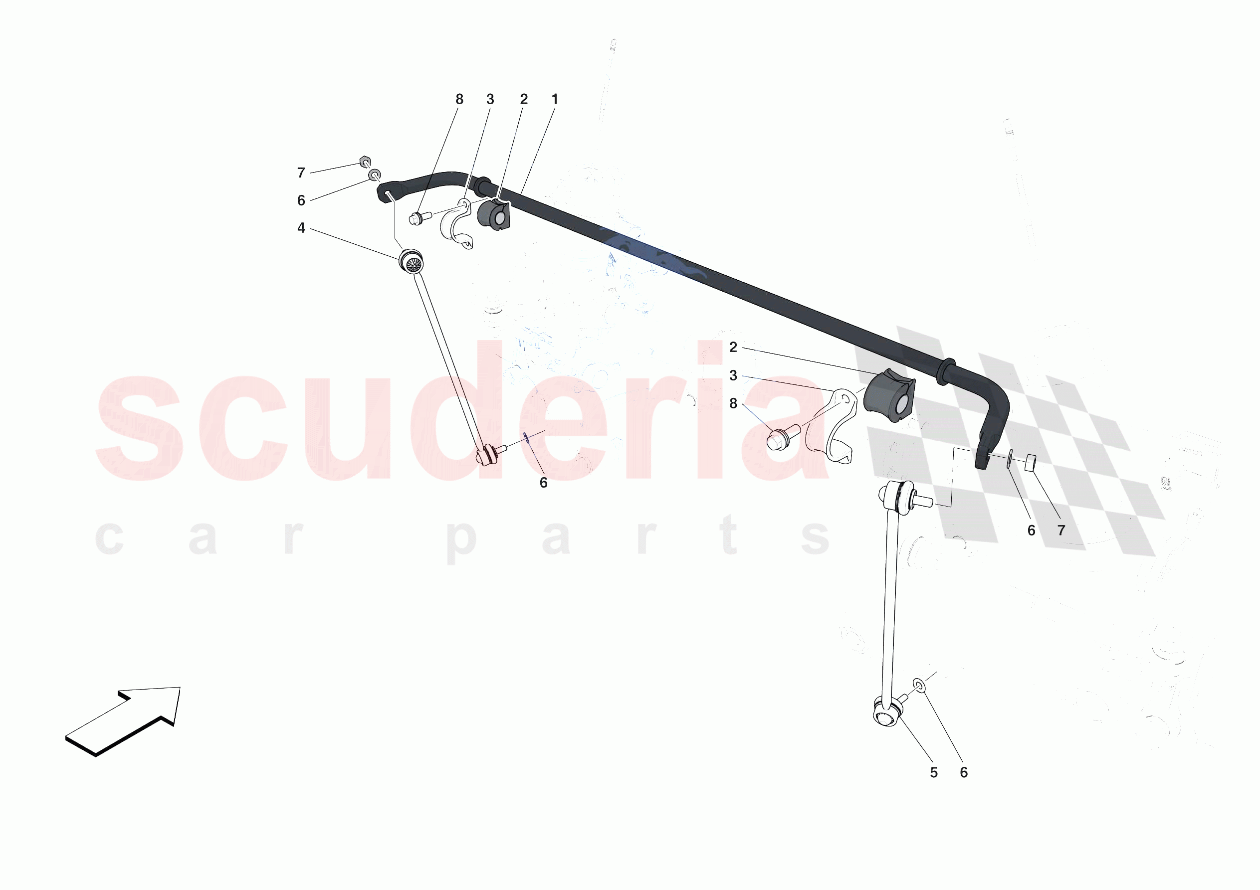 REAR TORSION BAR of Ferrari Ferrari F8 Tributo Europe RH