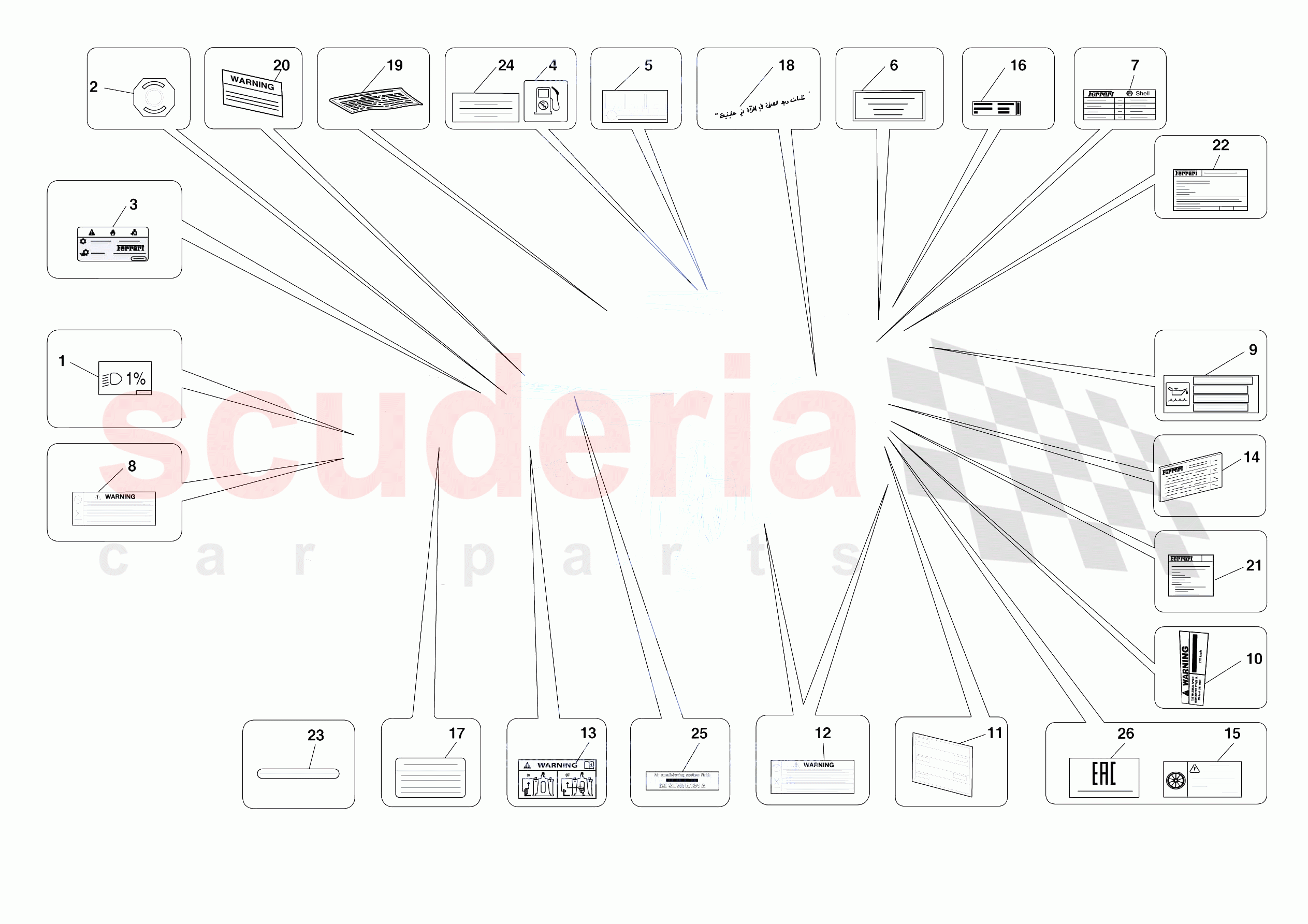 PLATES of Ferrari Ferrari F8 Tributo Europe RH