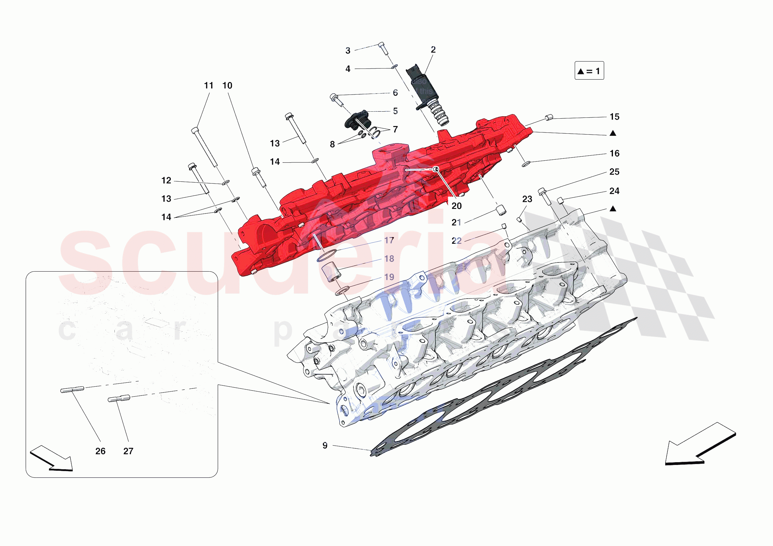 CYLINDER HEADS - RH HEAD of Ferrari Ferrari F8 Tributo USA