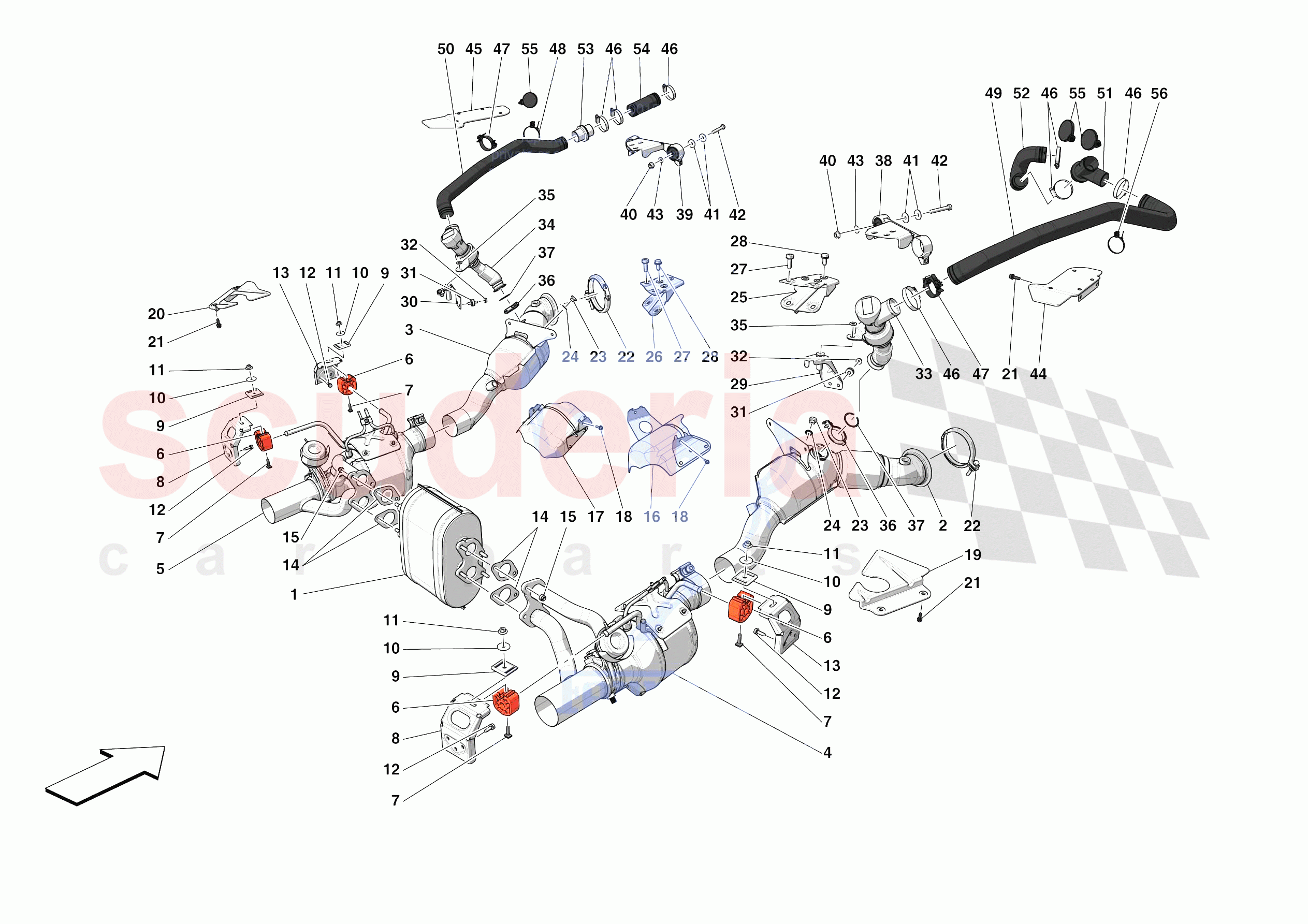 EXHAUST SYSTEM - FRONT SECTION of Ferrari Ferrari F8 Tributo USA
