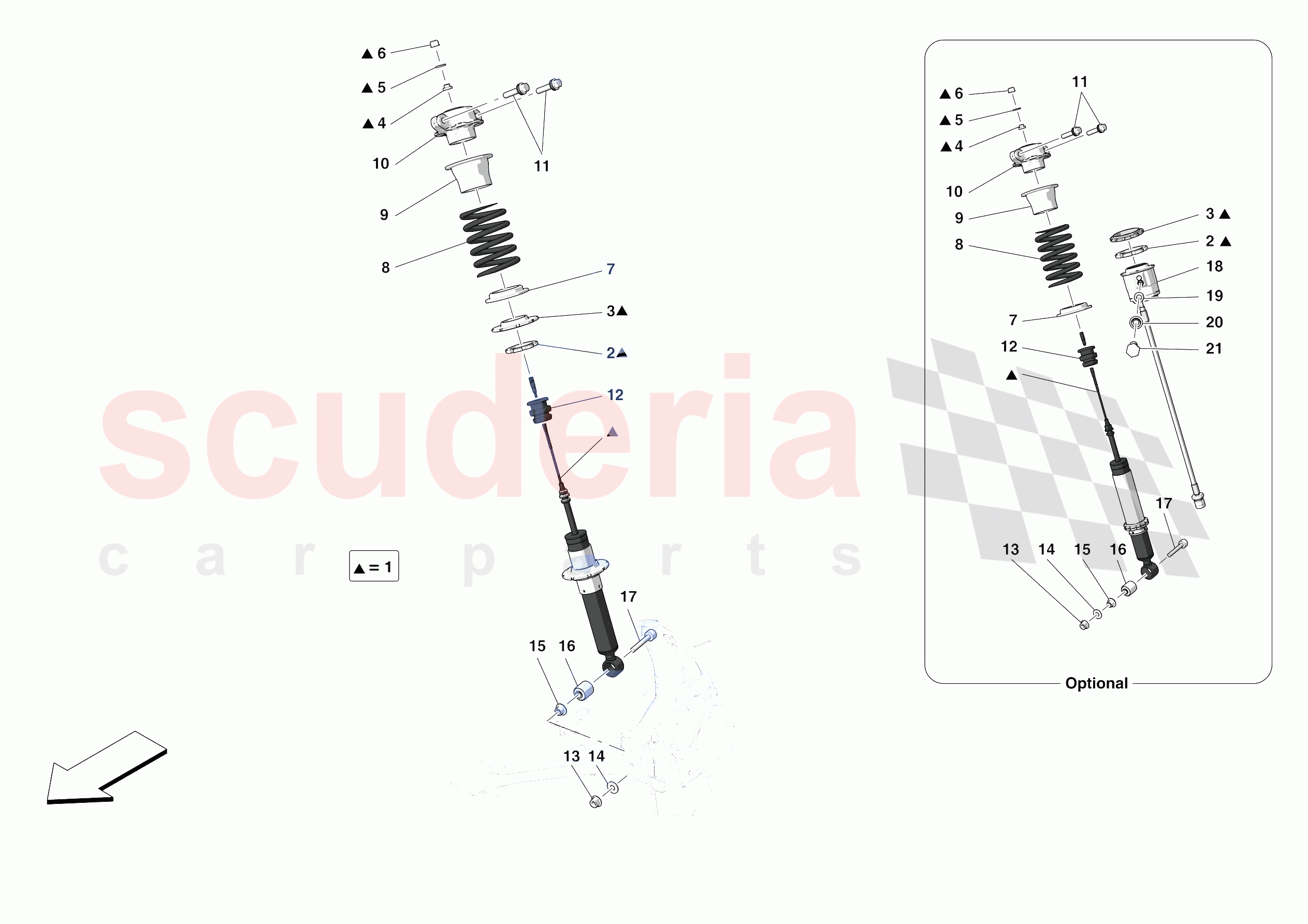 FRONT SUSPENSION - SHOCK ABSORBERS of Ferrari Ferrari F8 Tributo USA
