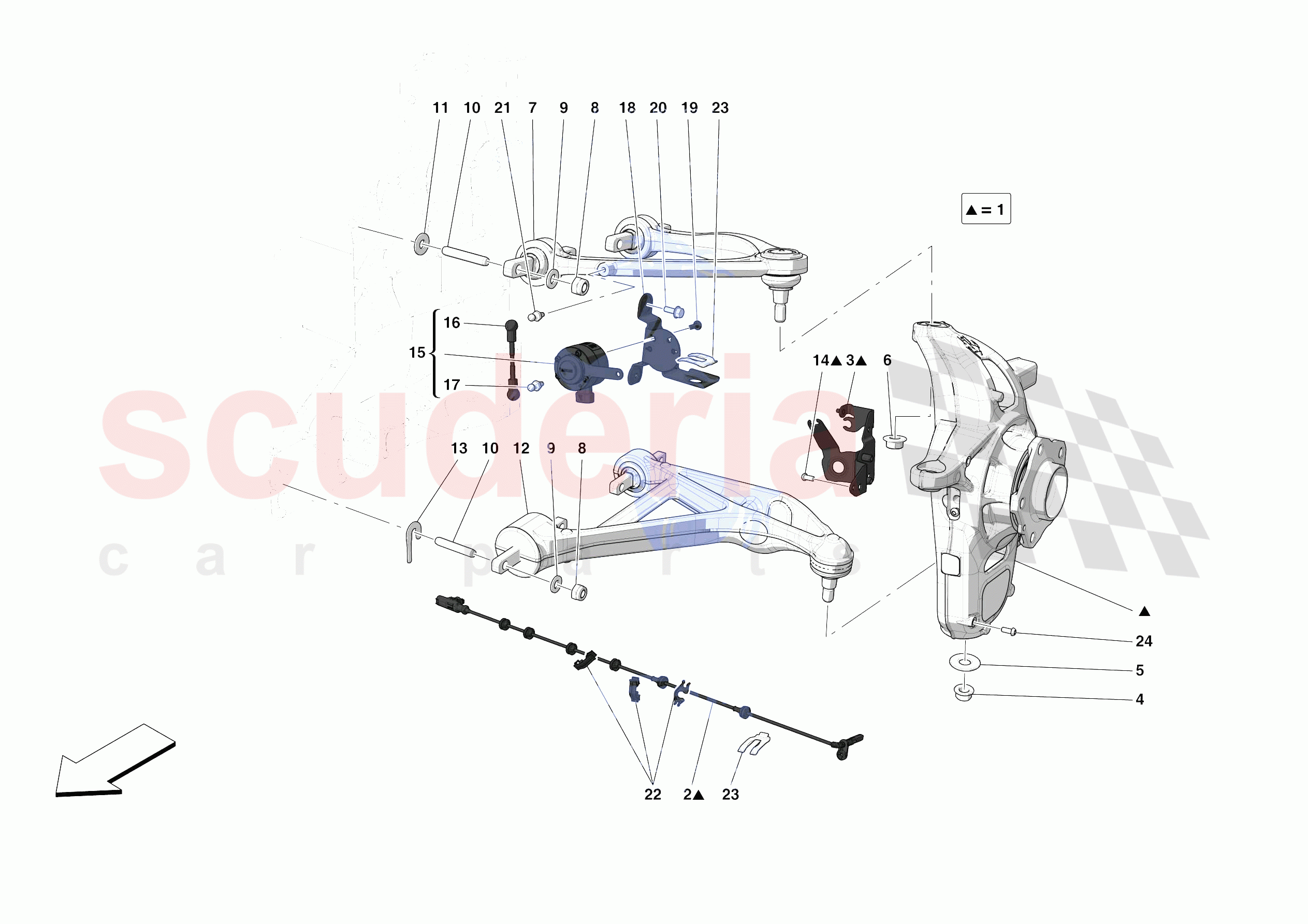 FRONT SUSPENSION - ARMS of Ferrari Ferrari F8 Tributo USA