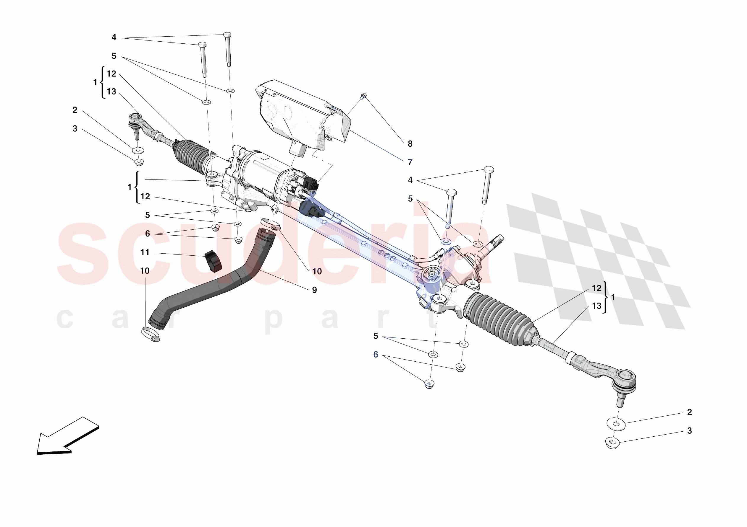 STEERING BOX of Ferrari Ferrari Monza SPA1 Europe