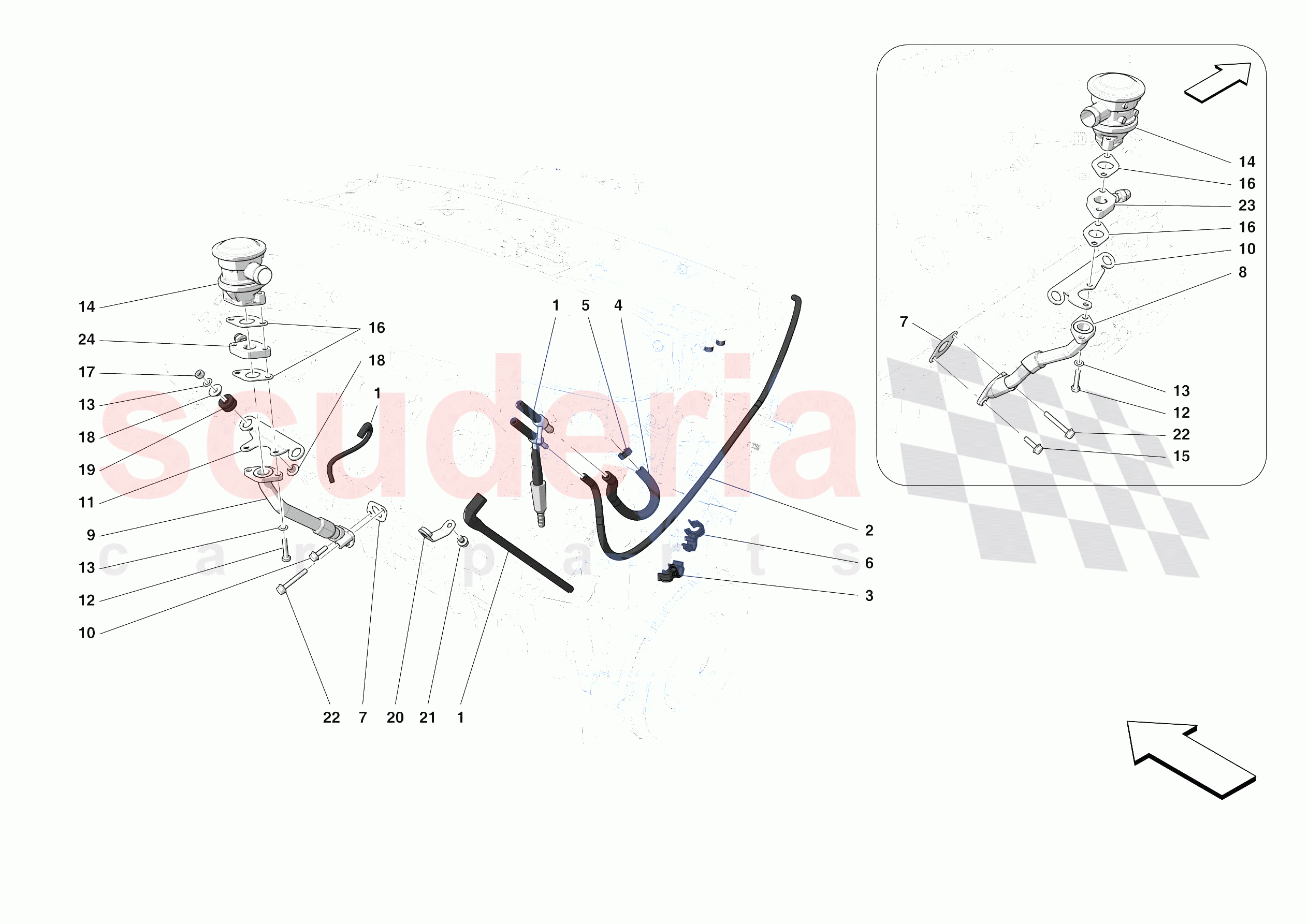 EMISSIONS CONTROL SYSTEM PIPES AND VALVES of Ferrari Ferrari Monza SPA2 Europe