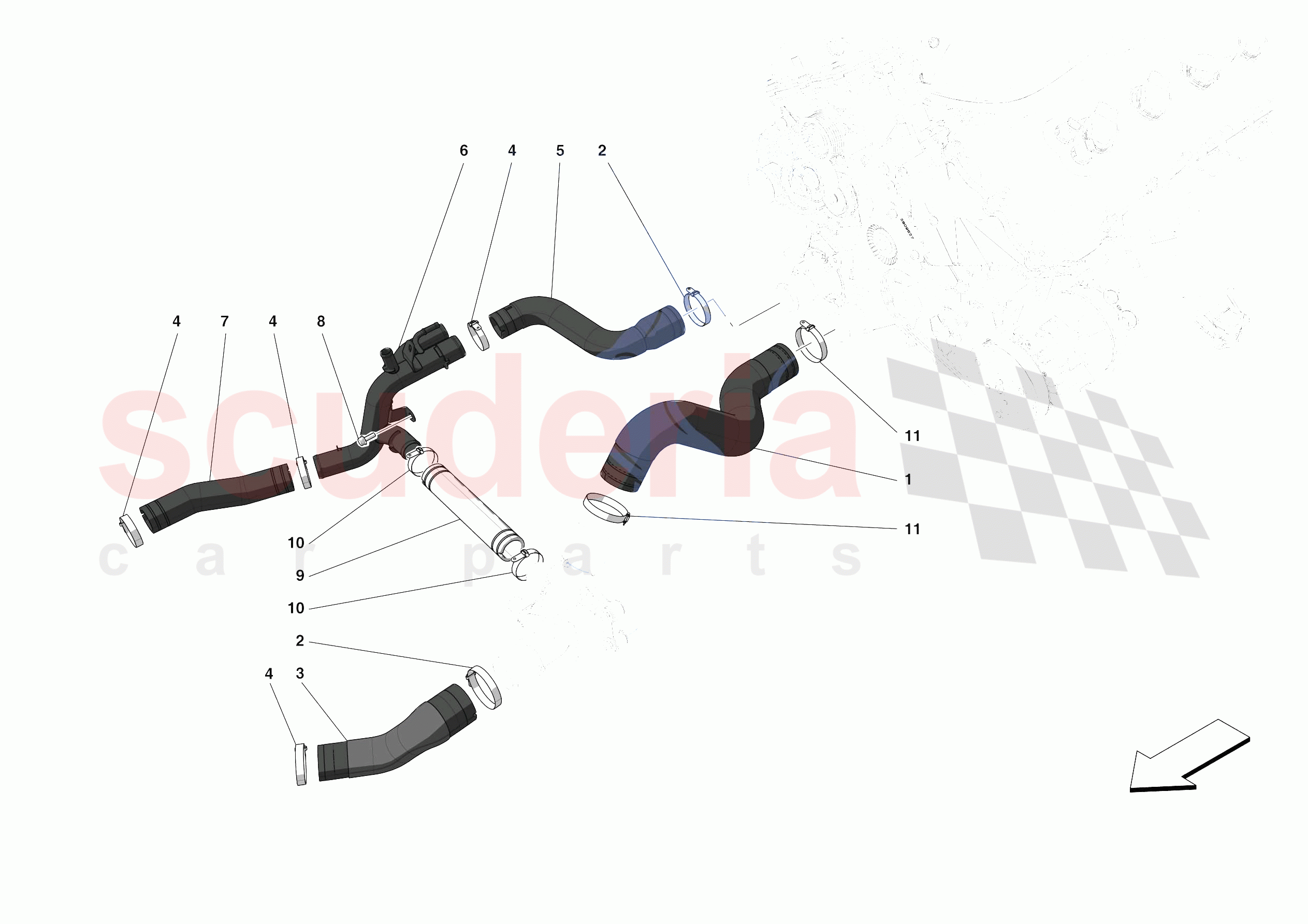 COOLING SYSTEM PIPES of Ferrari Ferrari Monza SPA2 Europe