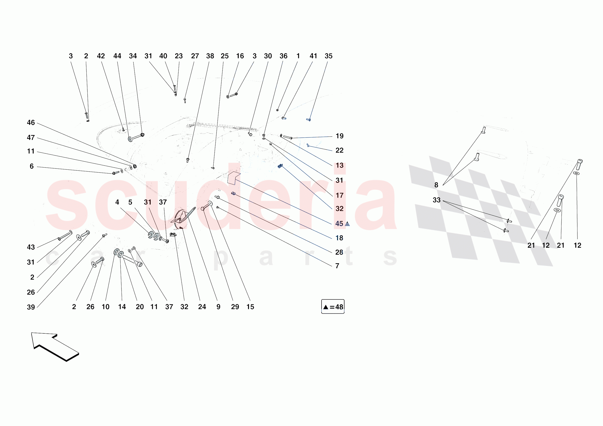 DASHBOARD - FASTENERS of Ferrari Ferrari Monza SPA2 Europe