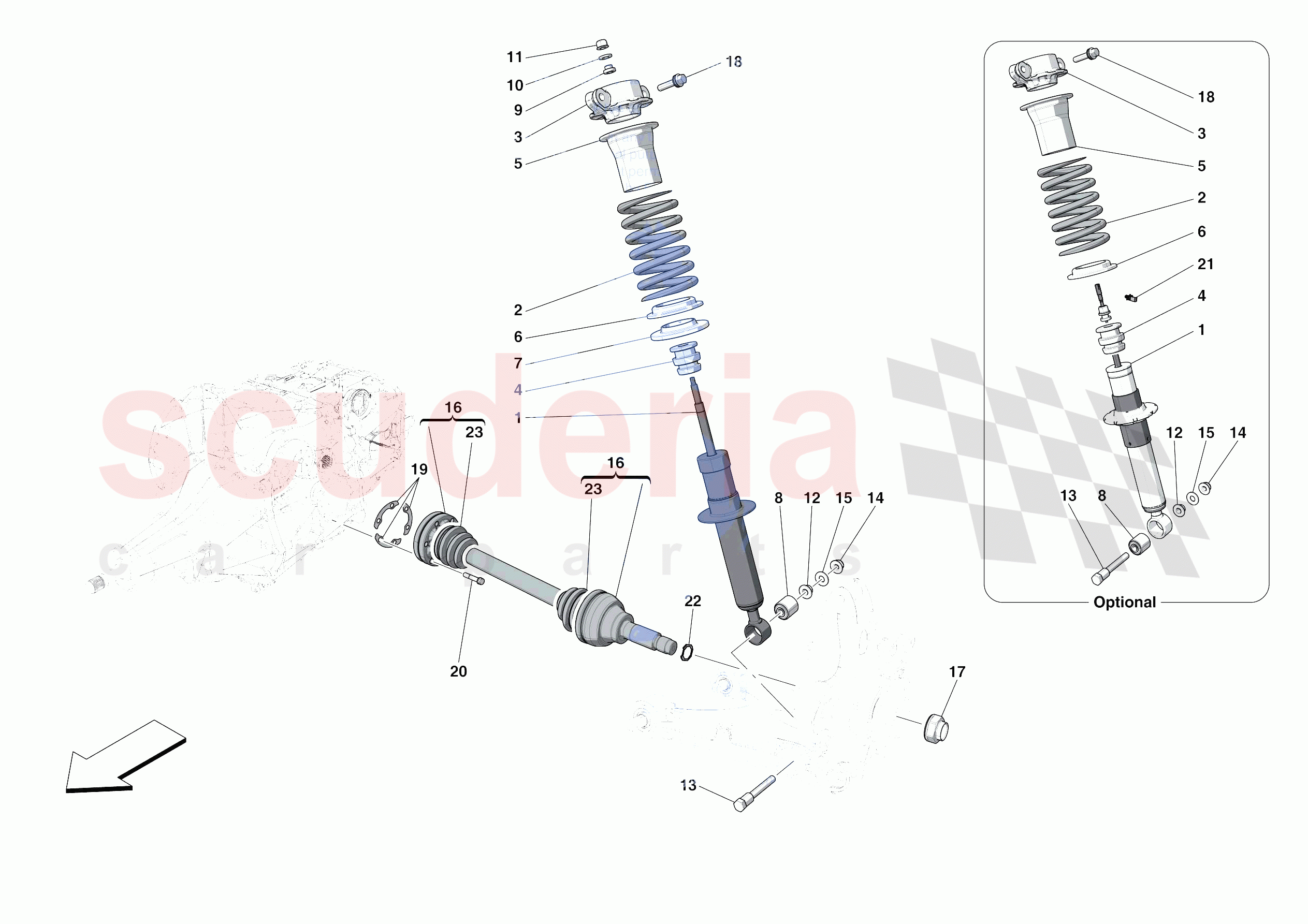 REAR SUSPENSION - SHOCK ABSORBERS of Ferrari Ferrari Portofino Europe