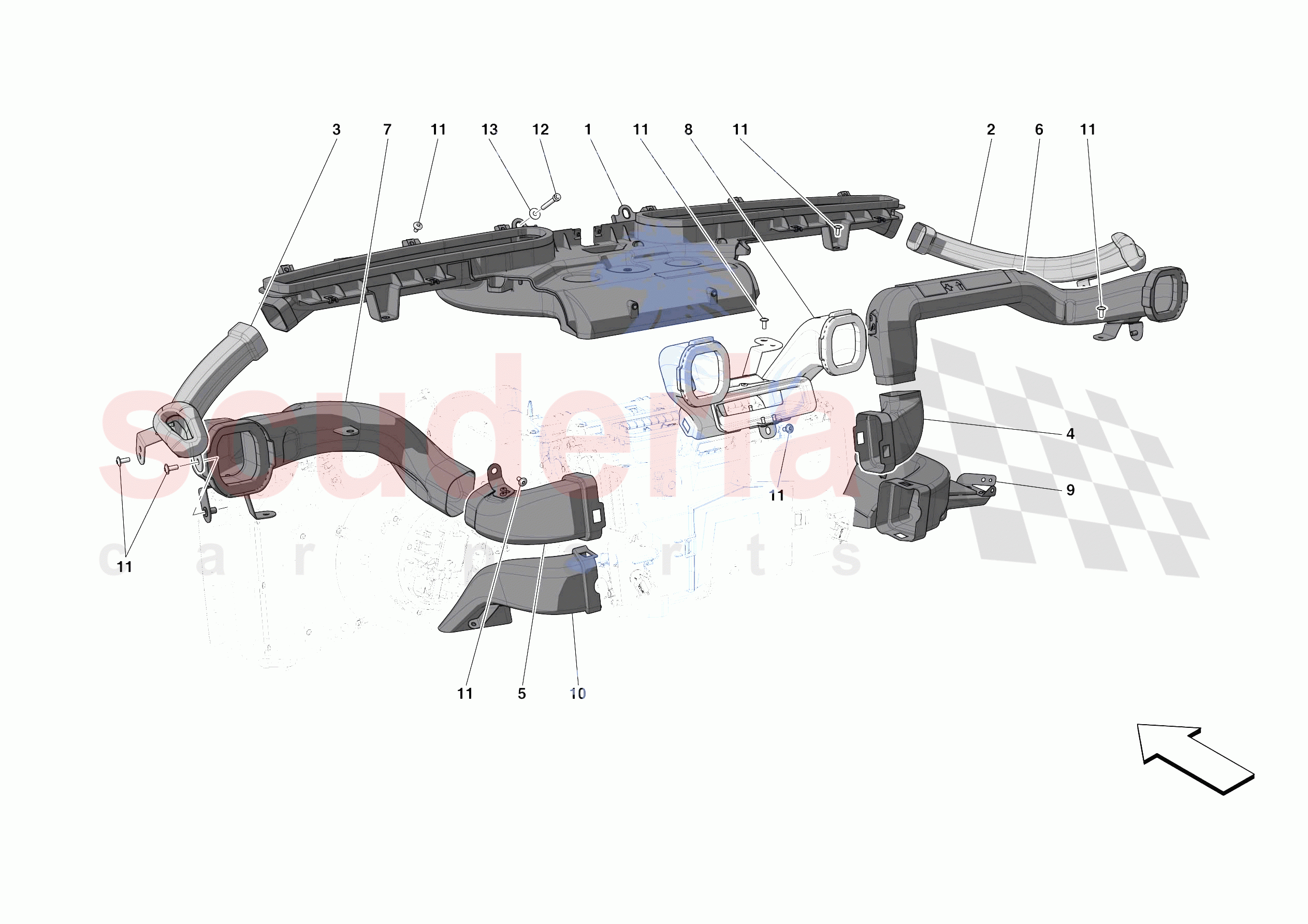 DASHBOARD - DUCTS -APPLICABLE FOR RHD- of Ferrari Ferrari Portofino Europe RH