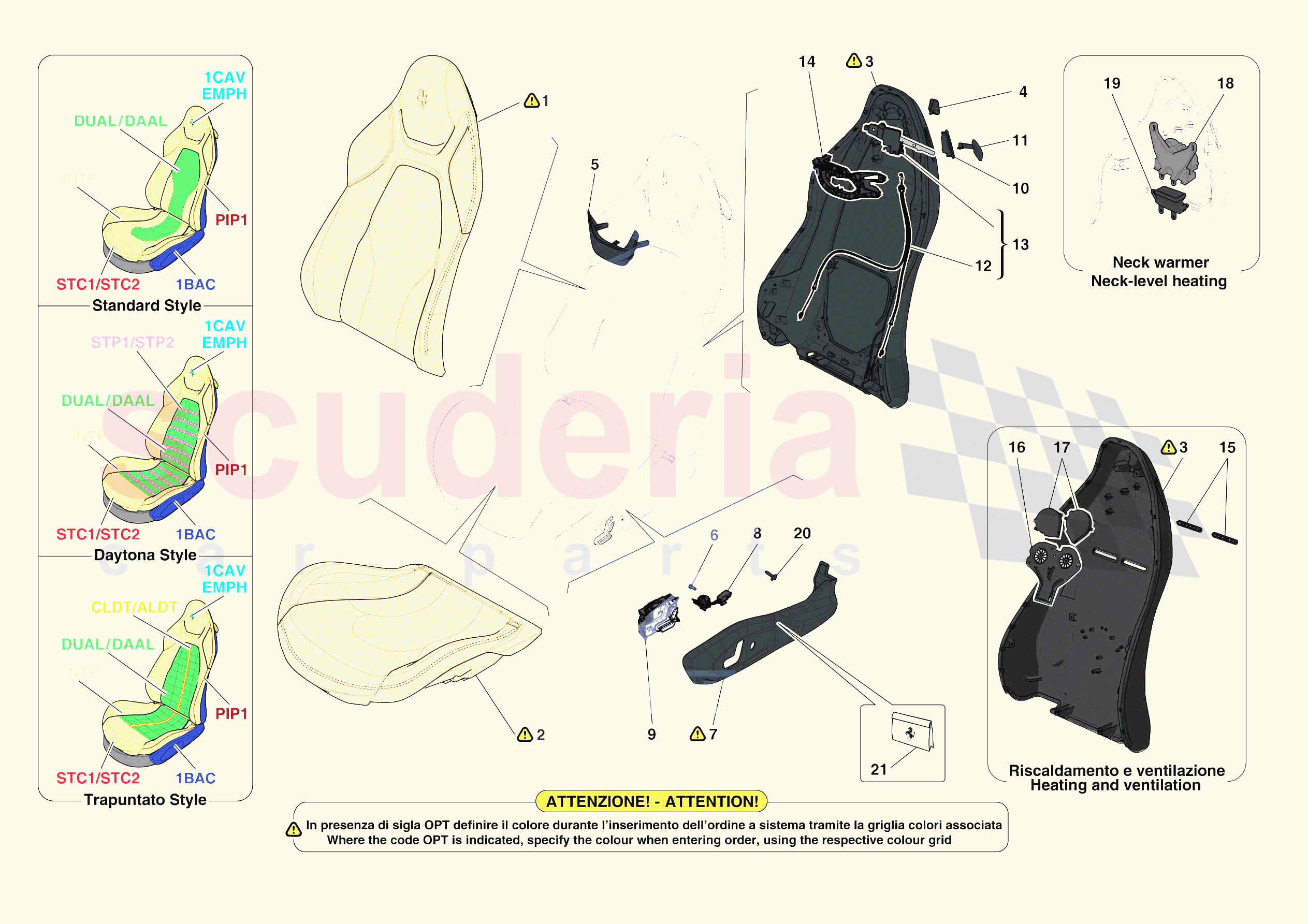 FRONT SEATS - SEAT TRIM of Ferrari Ferrari Portofino Europe RH