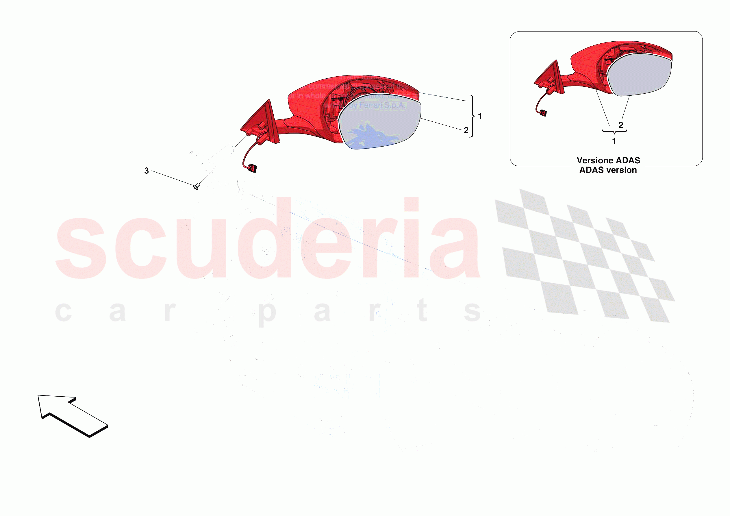 EXTERNAL REAR VIEW MIRRORS of Ferrari Ferrari Portofino Europe RH